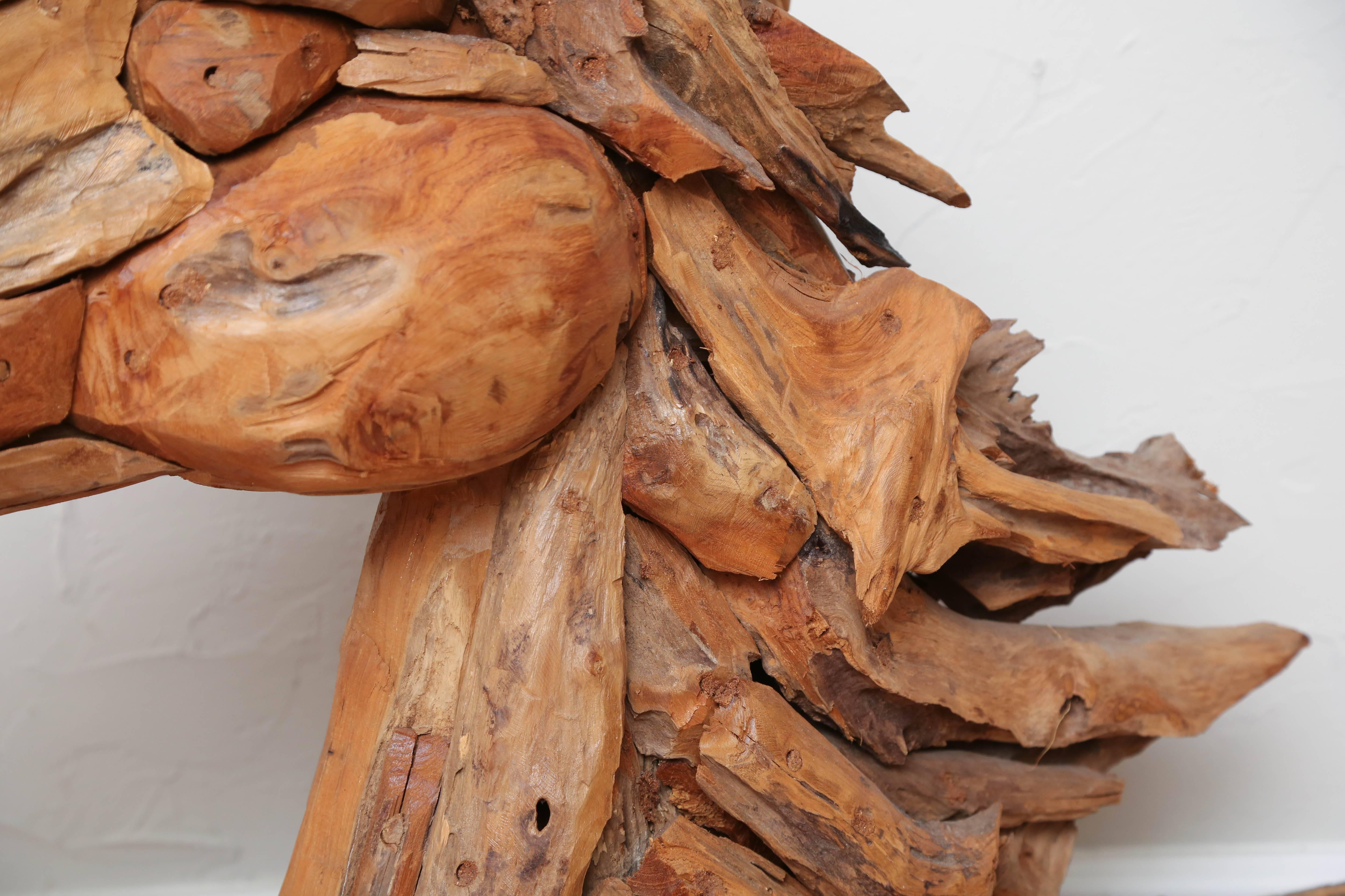 Original Driftwood Carved Horse Sculpture For Sale 2