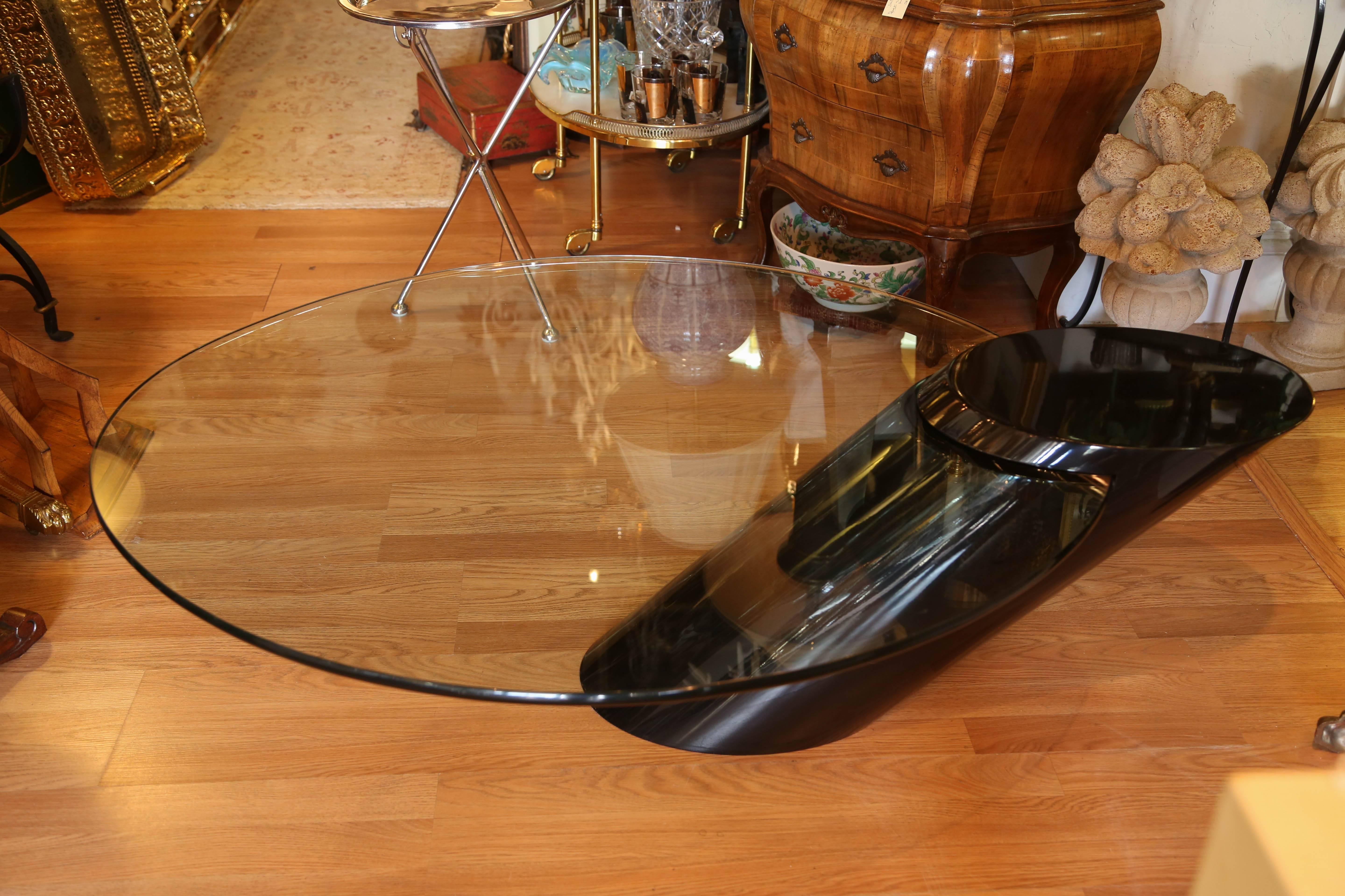 Cantilevered Glass and Black Lacquer 