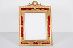 Large French Gilt Bronze Ormolu and Red Guilloche Enamel Picture Photo Frame