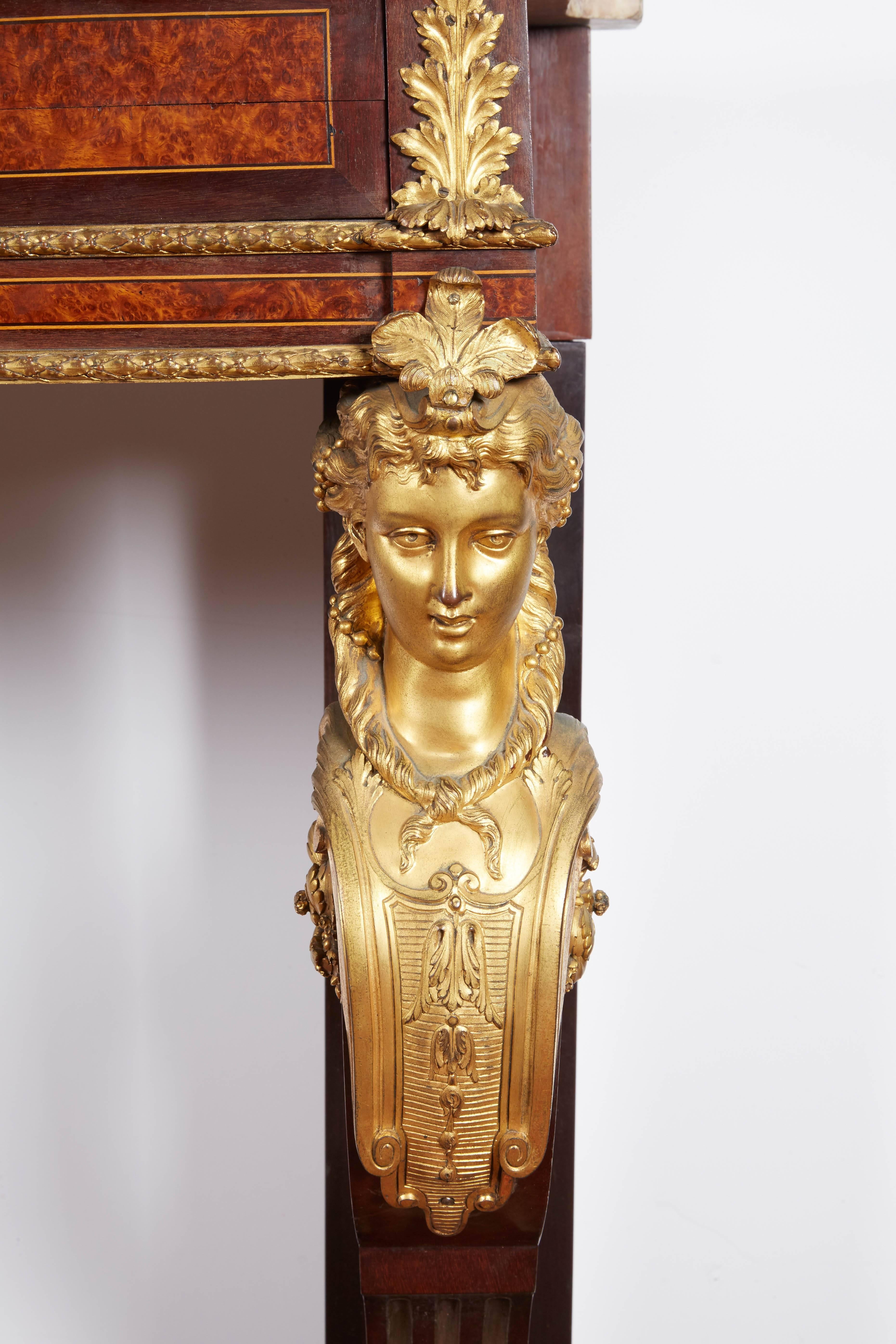 Exquisite French Ormolu-Mounted Console Table with Marble Top, 19th Century In Excellent Condition In New York, NY