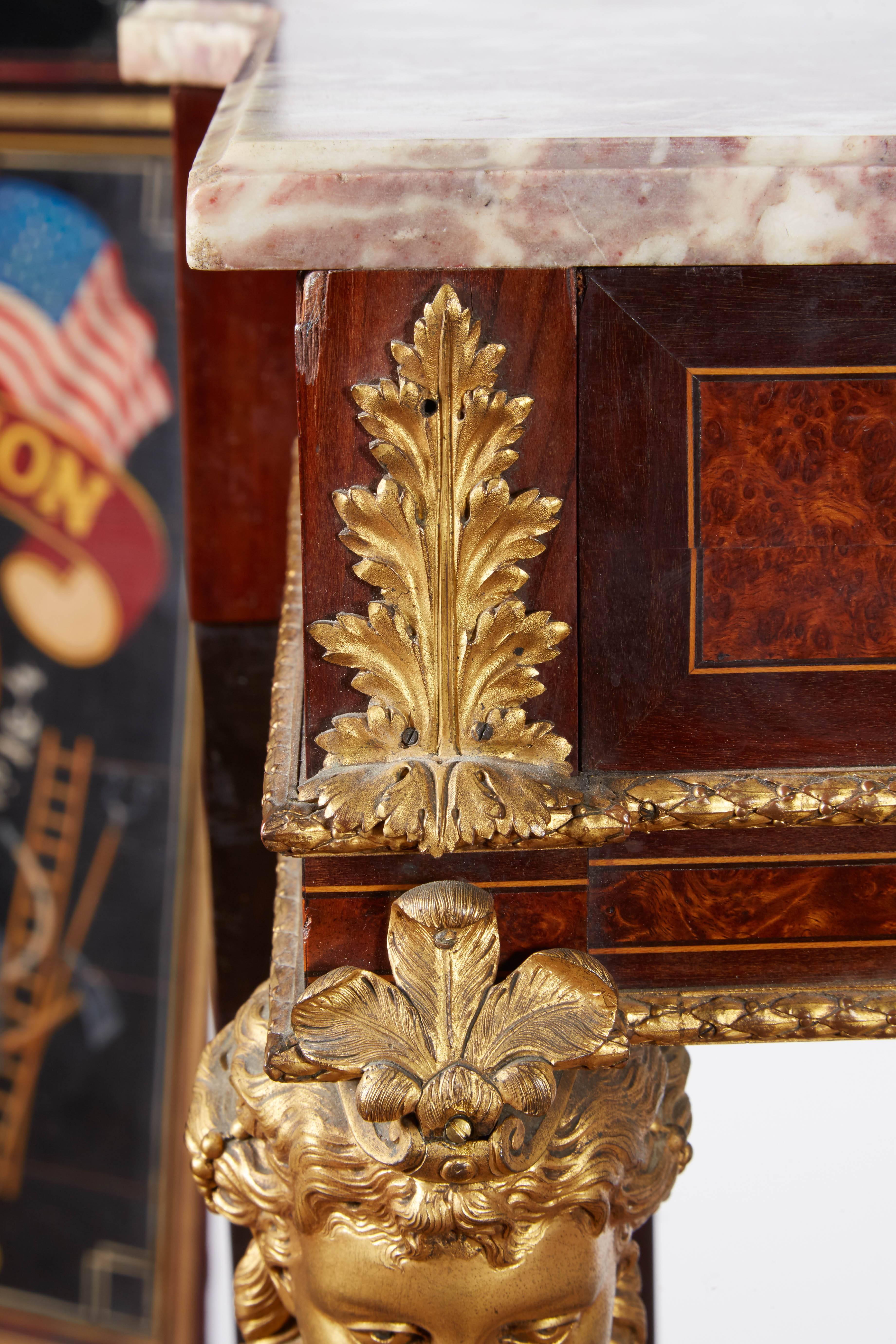 Exquisite French Ormolu-Mounted Console Table with Marble Top, 19th Century 3