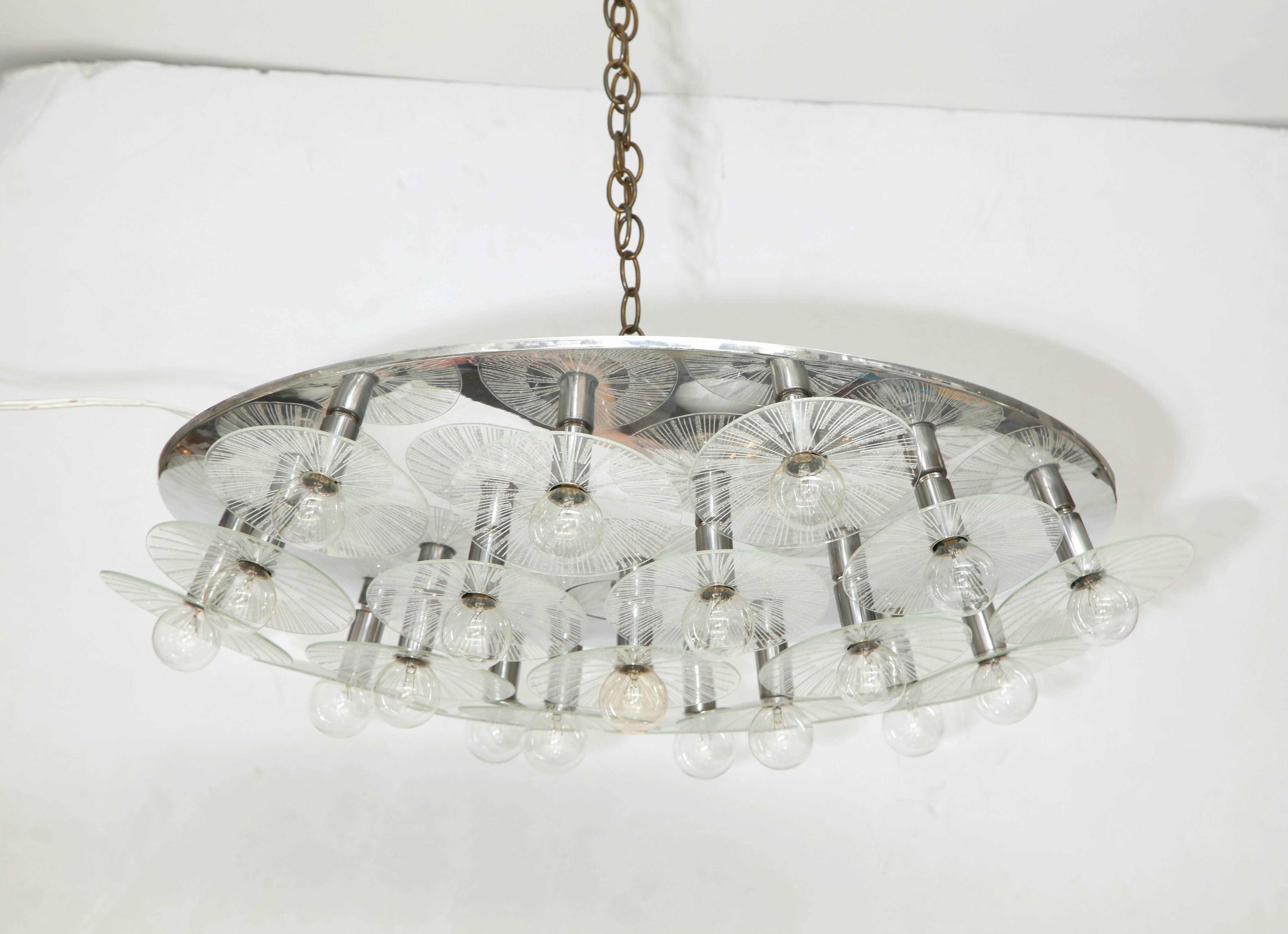 Glass Fabulous, 1970s Lightolier Flush Mount