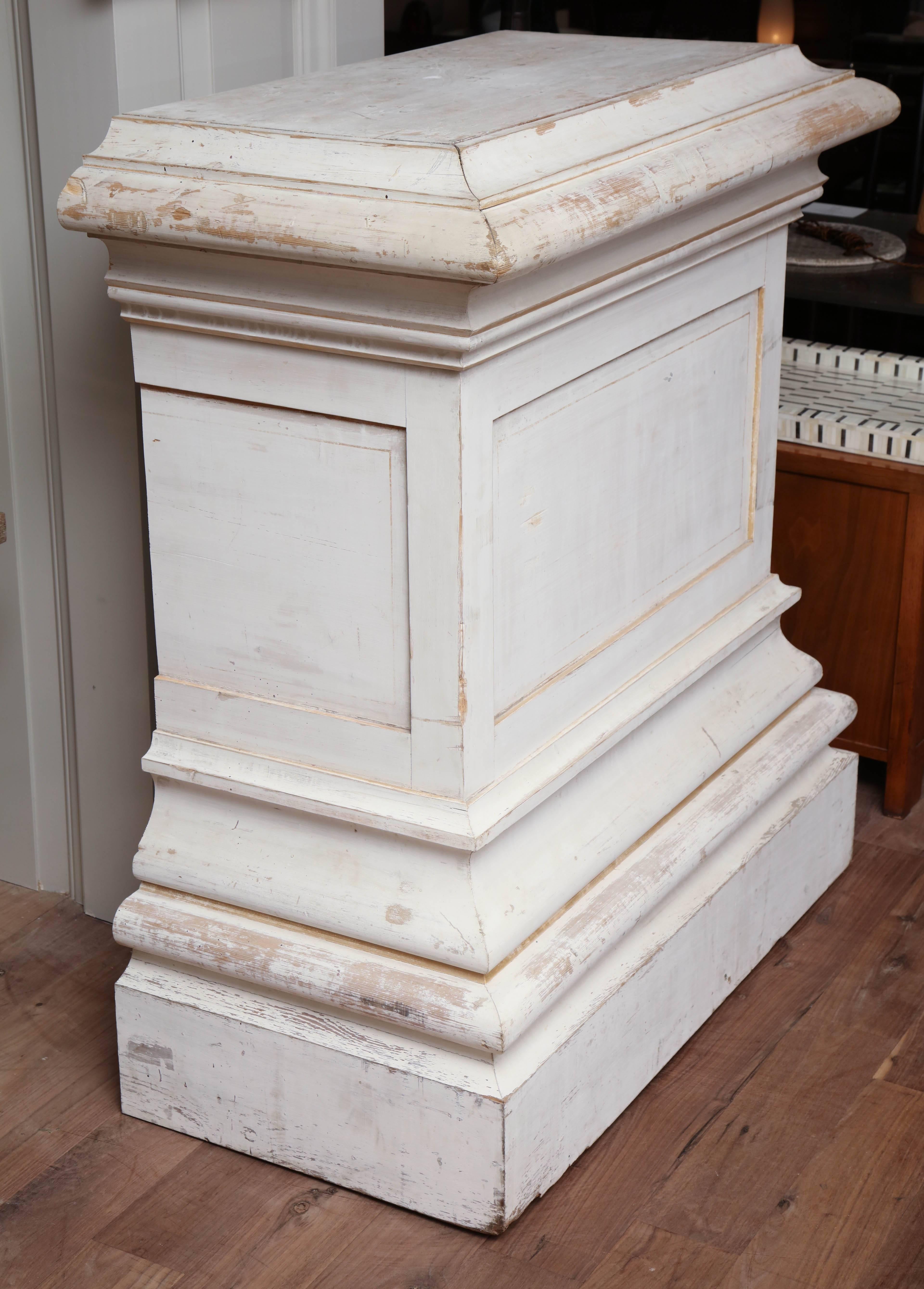 Pair of Antique White Pedestal Tables 3