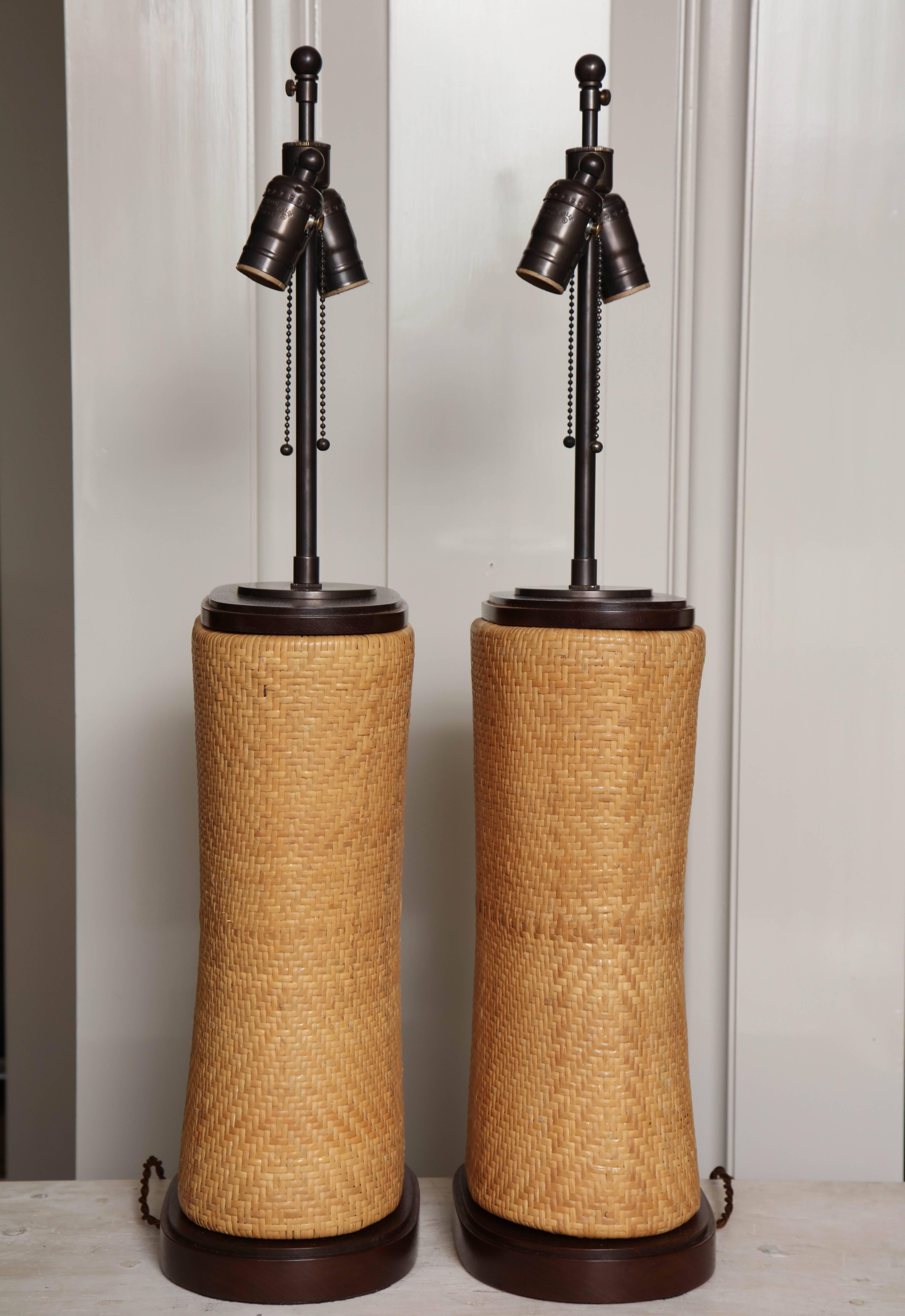 Mid-20th Century Pair of Antique Neck Pillow Lamps