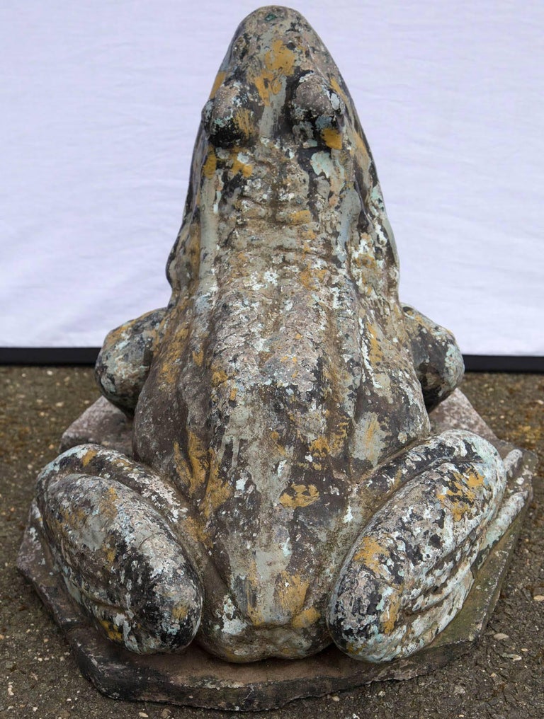 Exceptionally Large French Zinc Frog Fountain For Sale at 