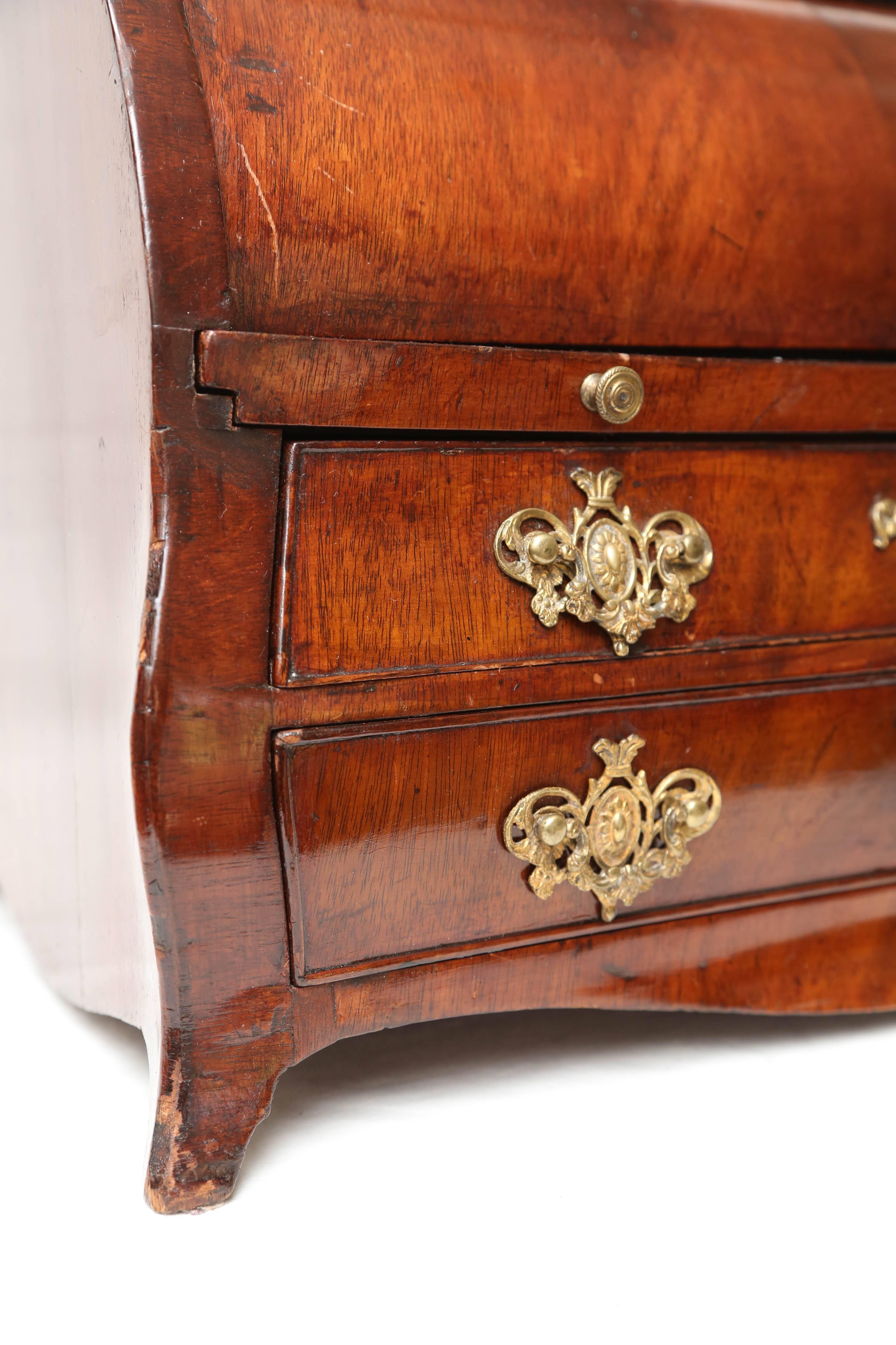 Mahogany Superb 19th Century Continental Miniature Desk or Jewel Box