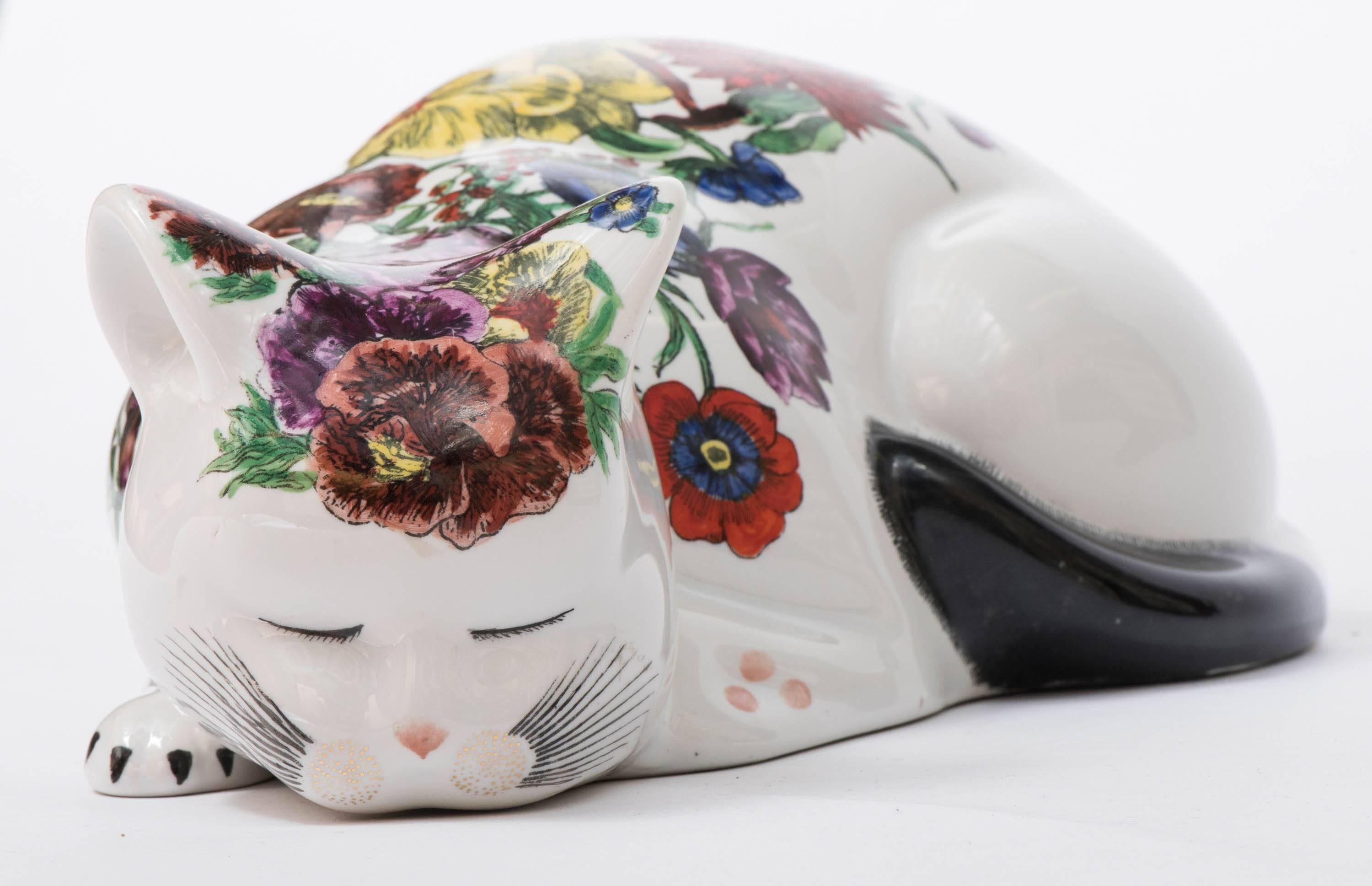 Porcelain Piero Fornasetti porcelain cat 