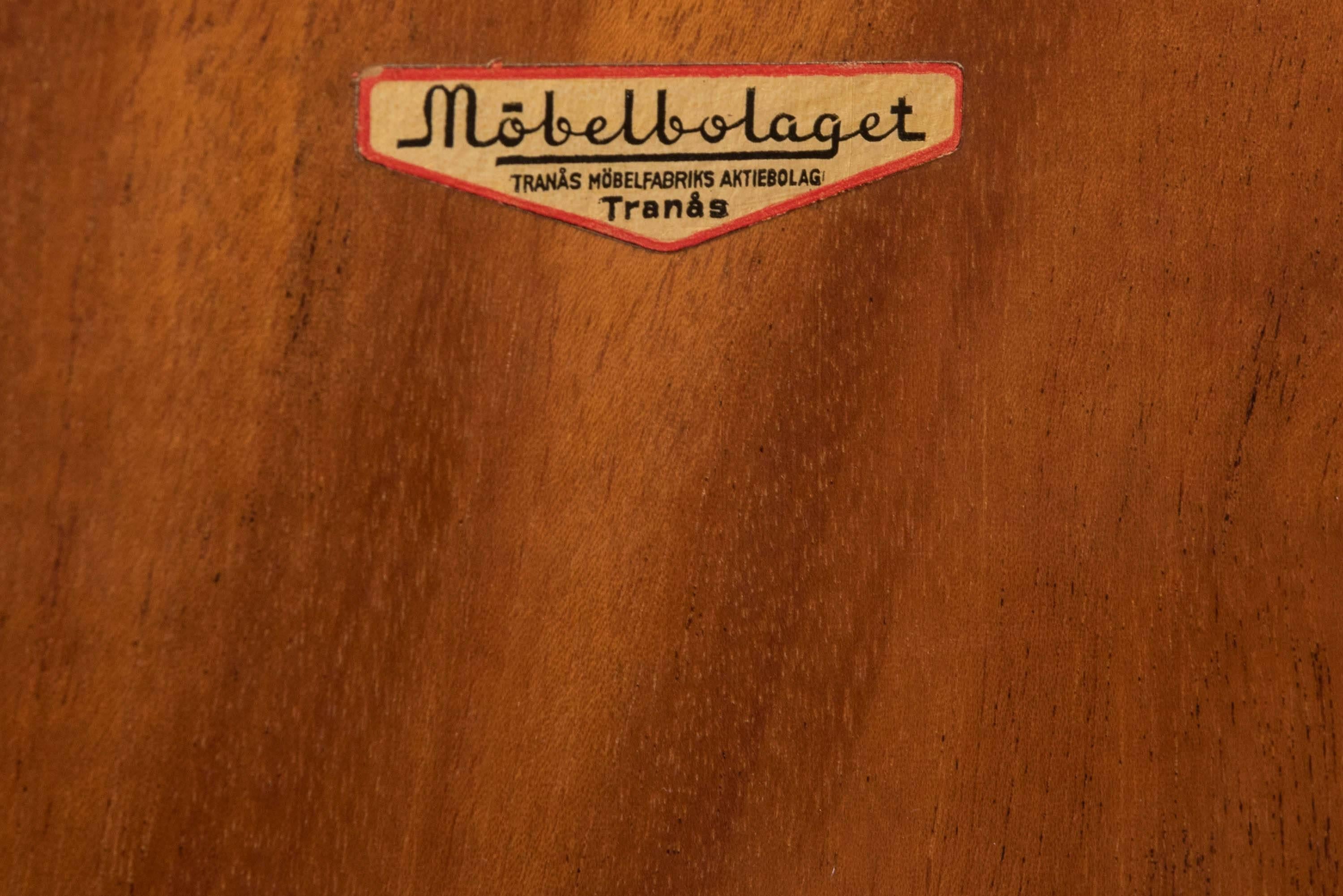 Mahogany Erik Mattsson mahogany cabinet with various exotic wood inlay, Sweden circa 1940