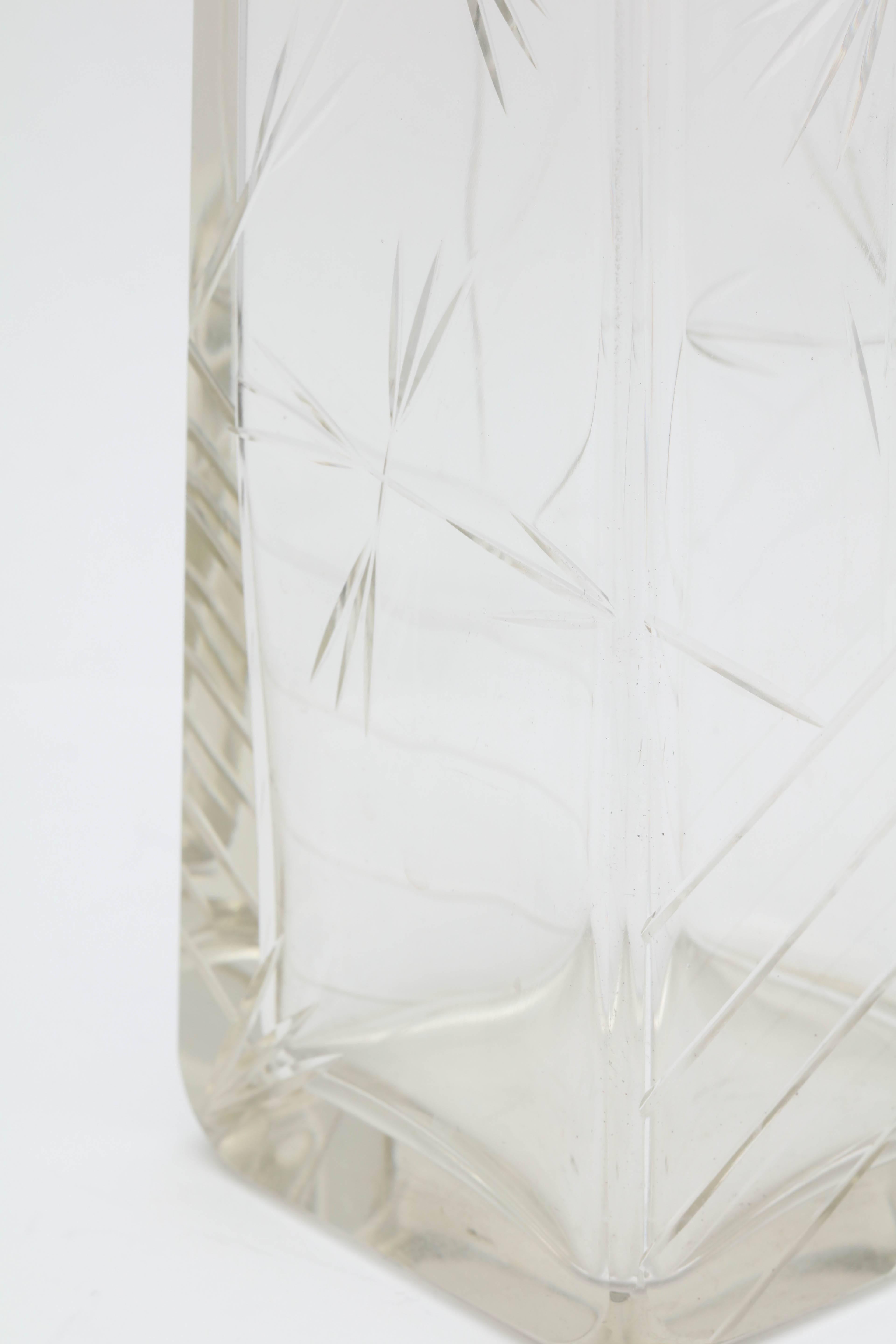 Edwardian, Sterling Silver-Mounted Rectangular Japonesque Style Crystal Vase 3