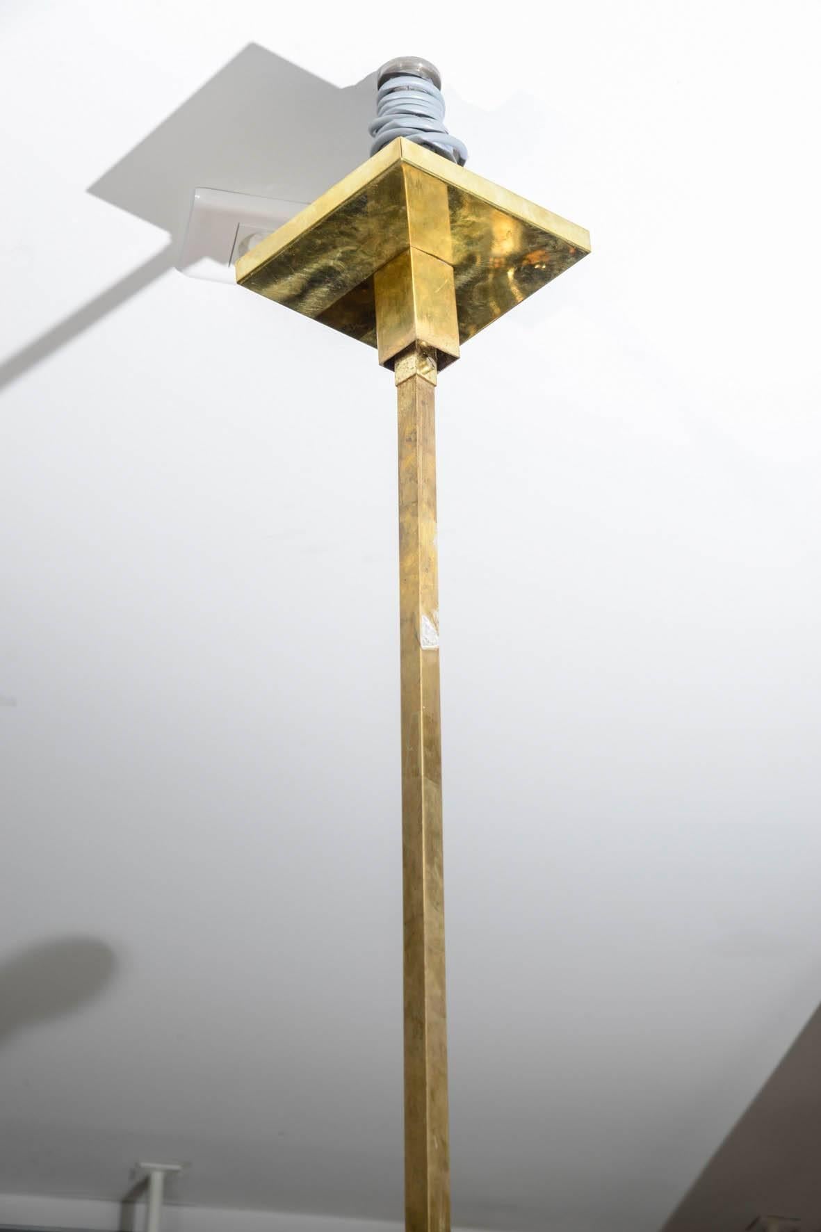 Gaetano Sciolari Brass Geometric Chandelier In Good Condition In Saint-Ouen, IDF