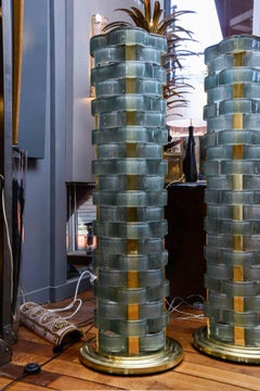 Glustin Luminaires Creation Short Floor Lamps with Murano Ribbons