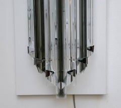 Fantastic Pair of Italian Sconces White and Smoked Crystal
