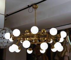 Huge Round Circle Italian Bronze Chandelier