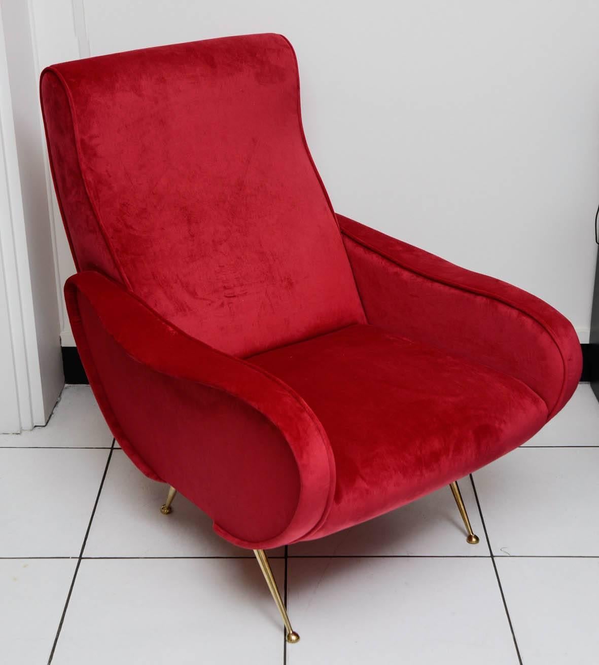 Beautiful Pair of Italian Armchairs in the Taste of Marco Zanuso In Excellent Condition In Saint-Ouen, FR