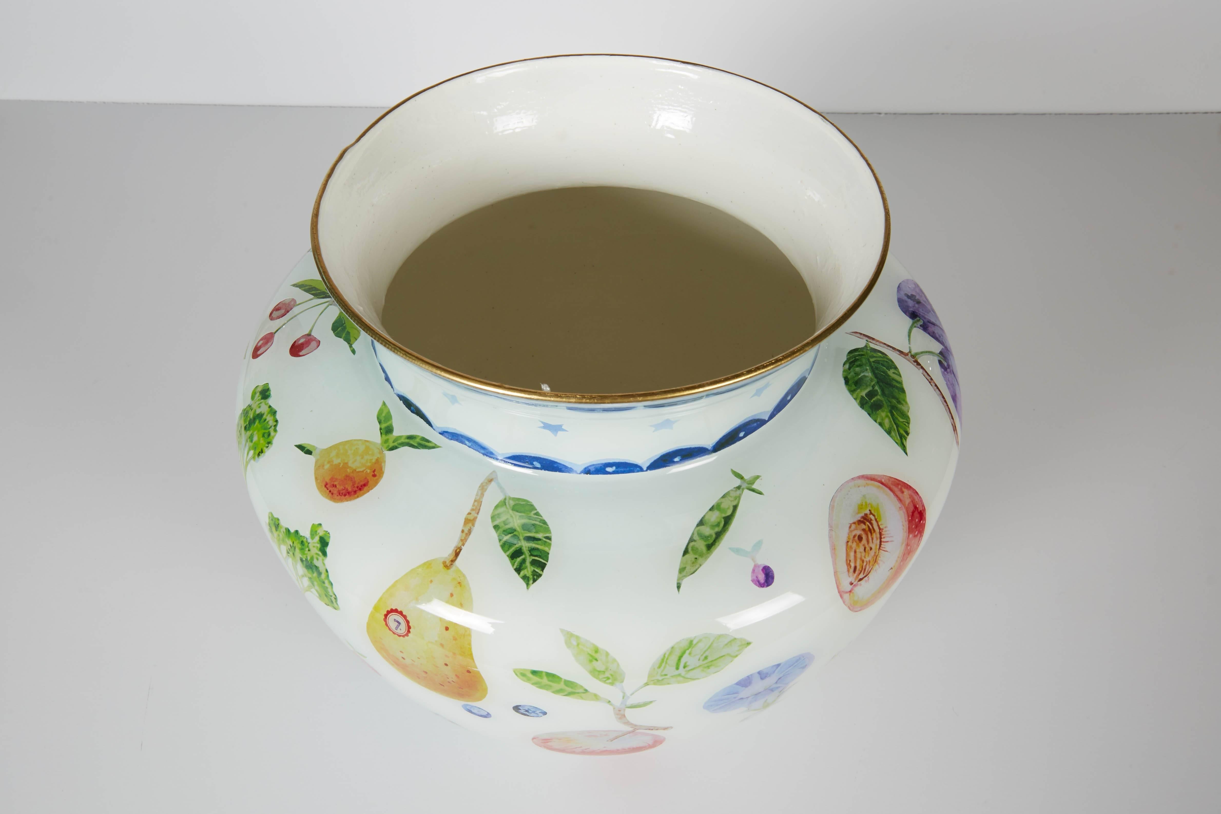 Cathy Graham Decoupage-Gingerglas-Vase (amerikanisch) im Angebot