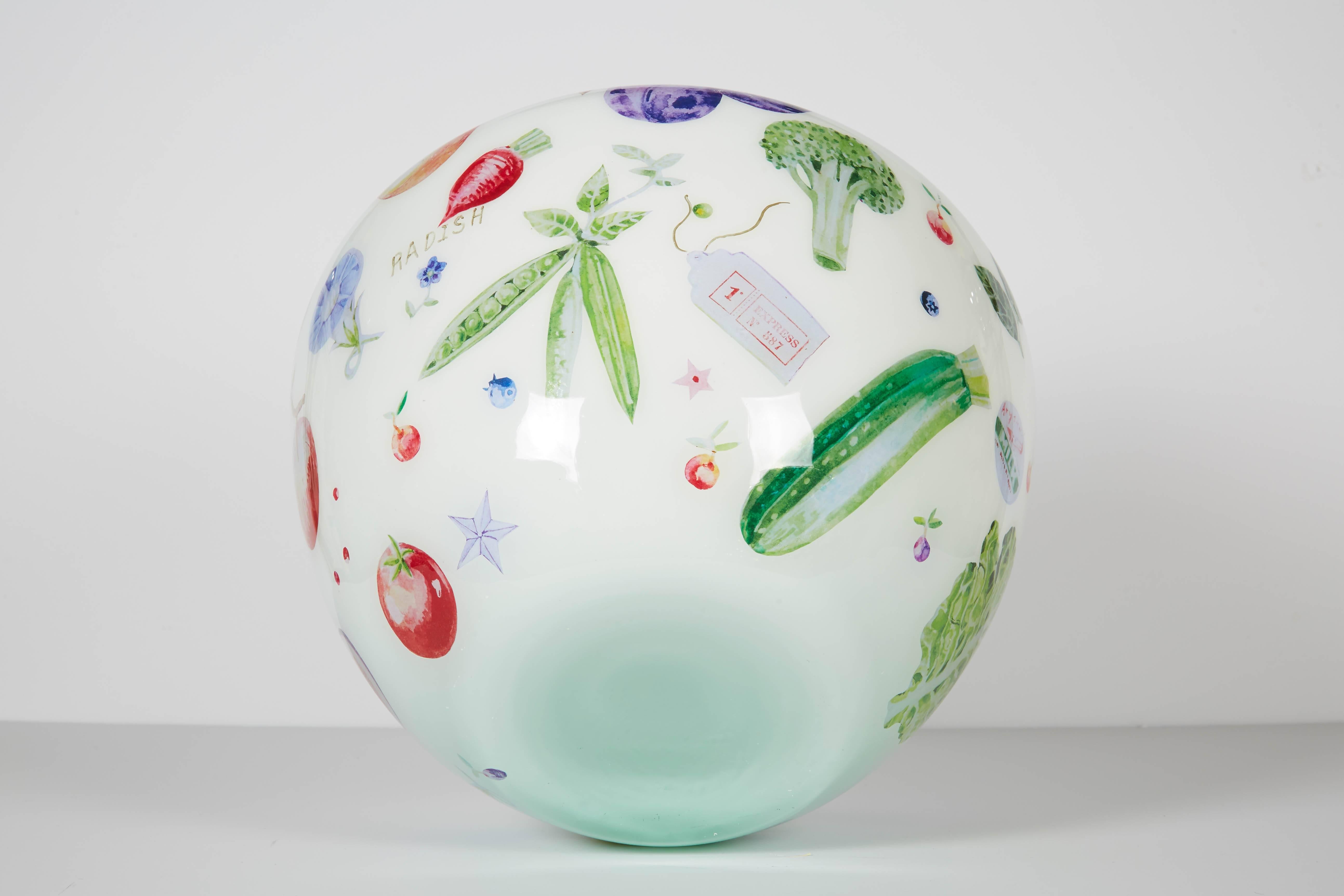 Cathy Graham Decoupage-Gingerglas-Vase (Découpage) im Angebot