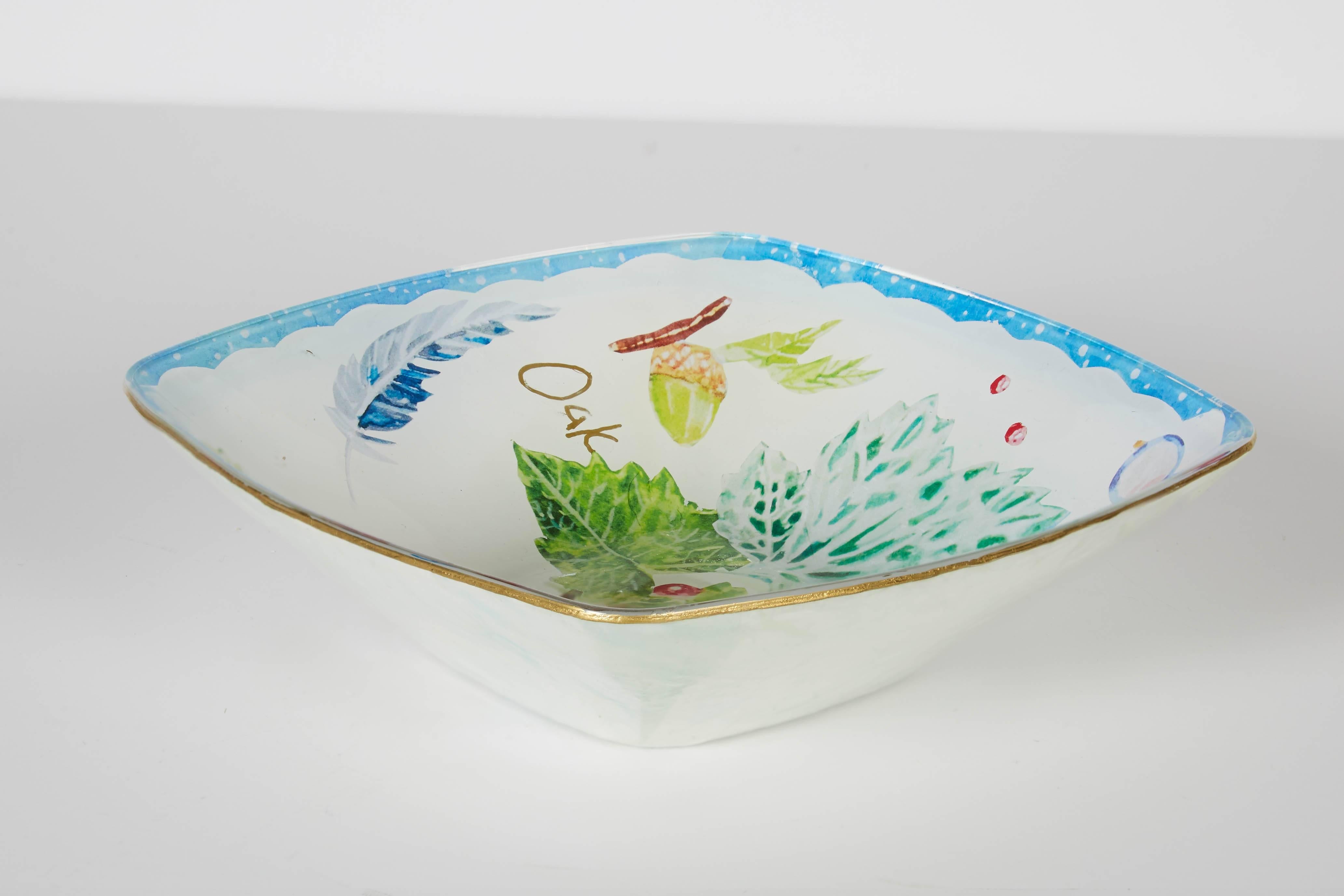 Handmade decoupage currant bowl, designed by Cathy Graham and crafted by Scott Potter.