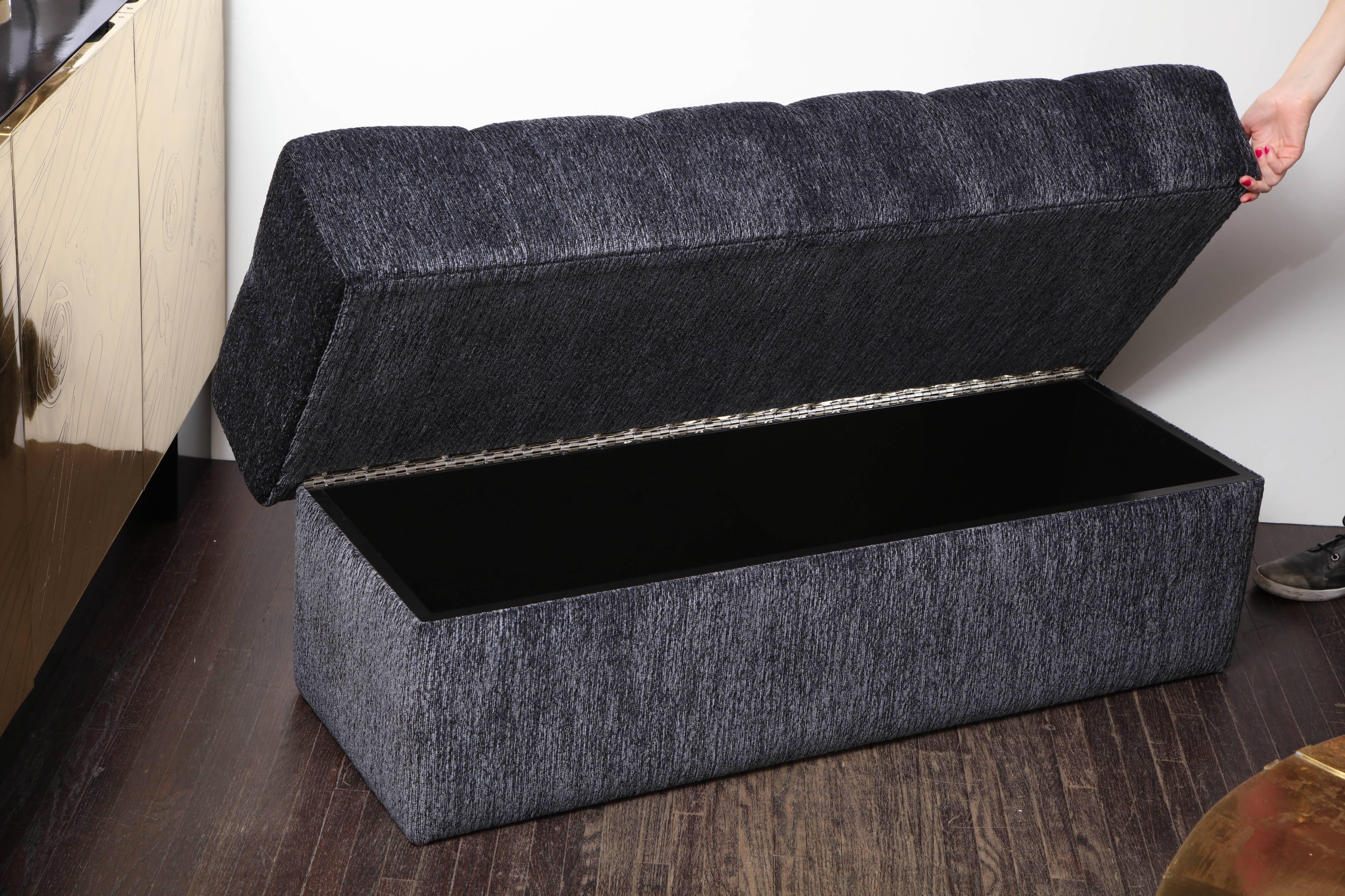 Contemporary Custom Tufted Bench with Interior Storage