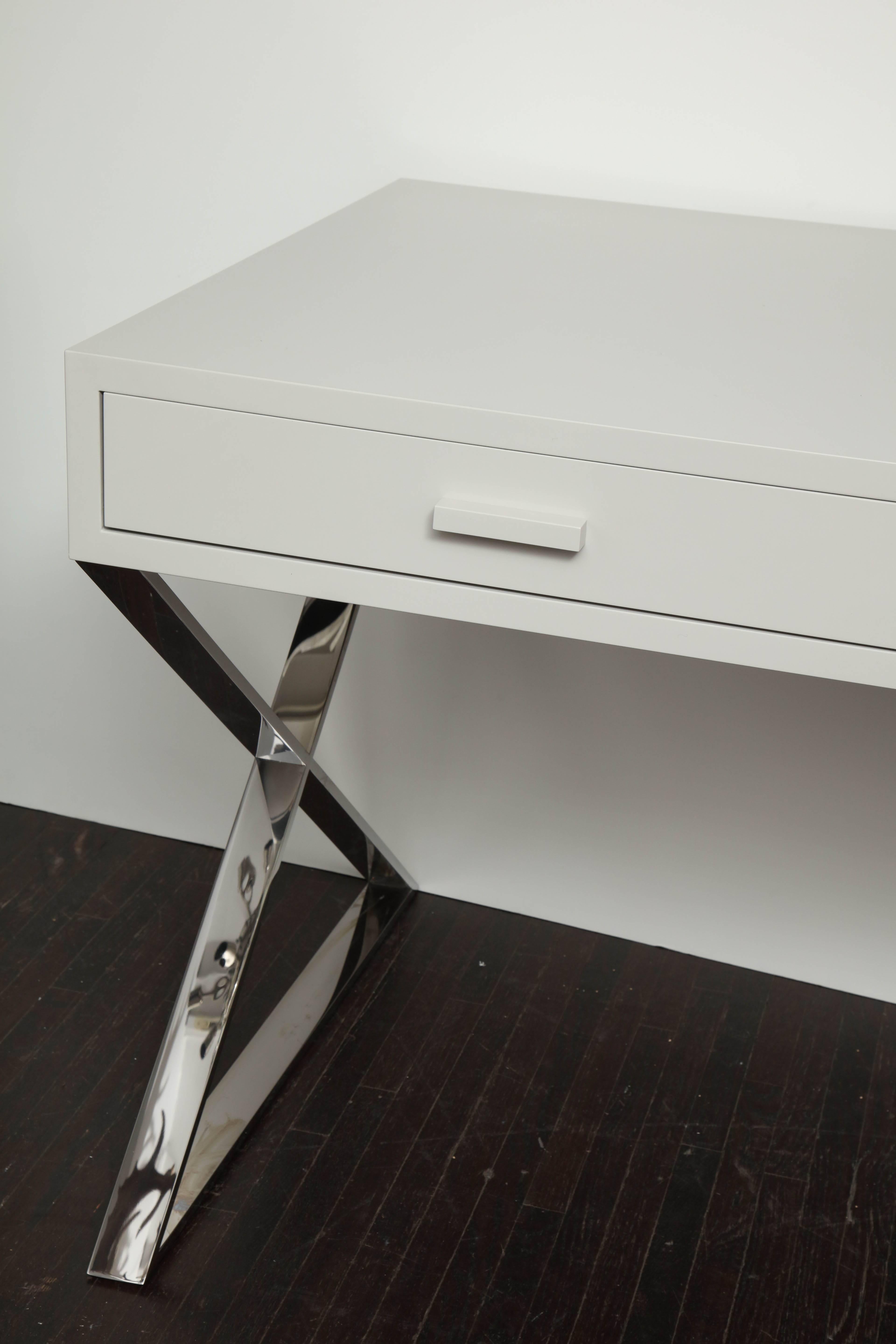 Contemporary Custom Oversized High Gloss Lacquer Desk For Sale