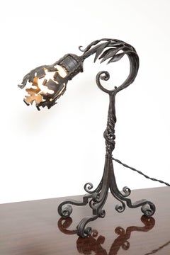 Art Nouveau Table Lamp Made in Italy by Alessandro Mazzucotelli