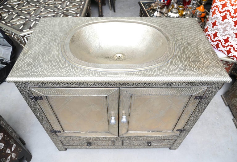 Superb Moroccan Bathroom Single Sink Vanity at 1stDibs | moroccan ...