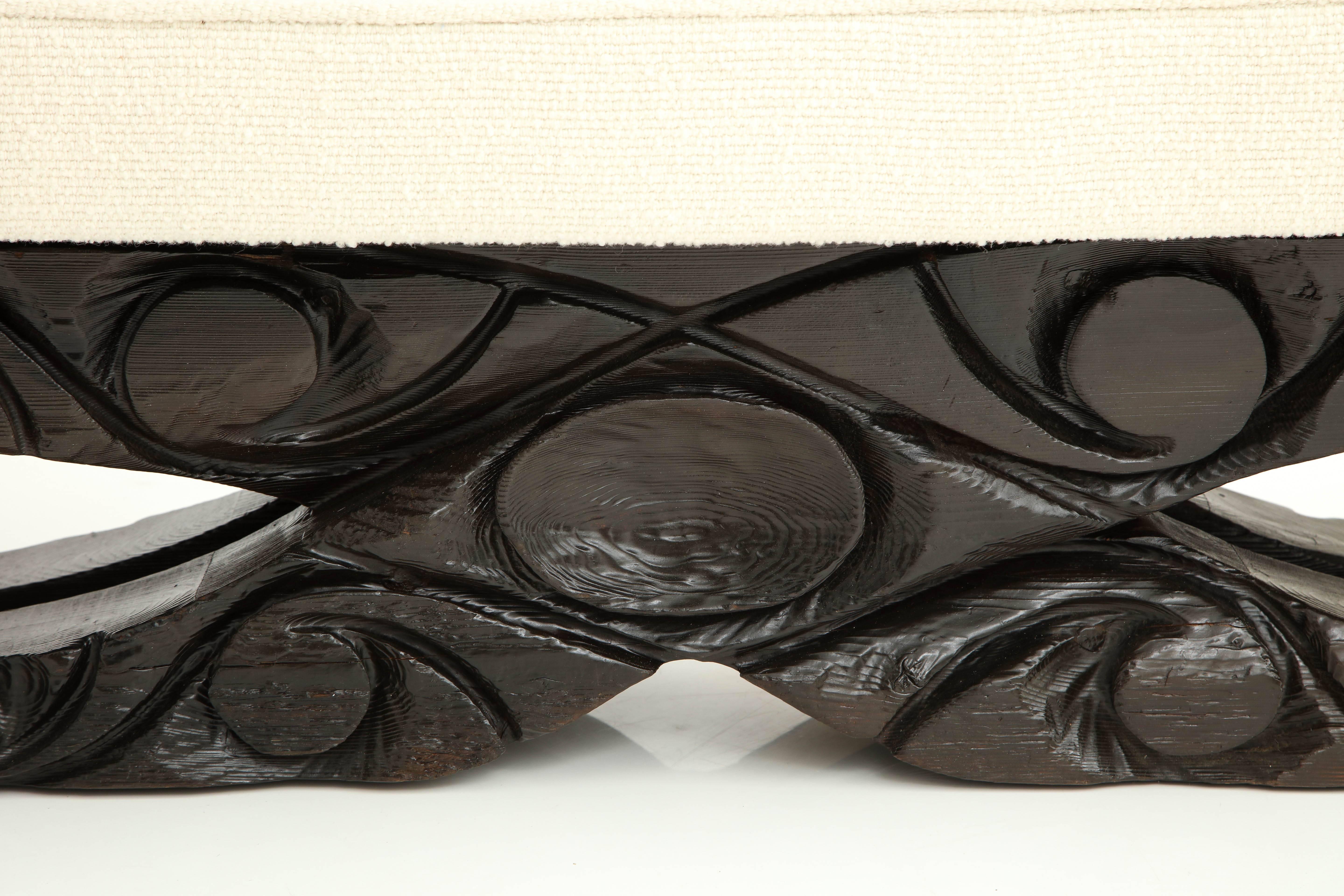 Pine Large Brutalist Bench For Sale
