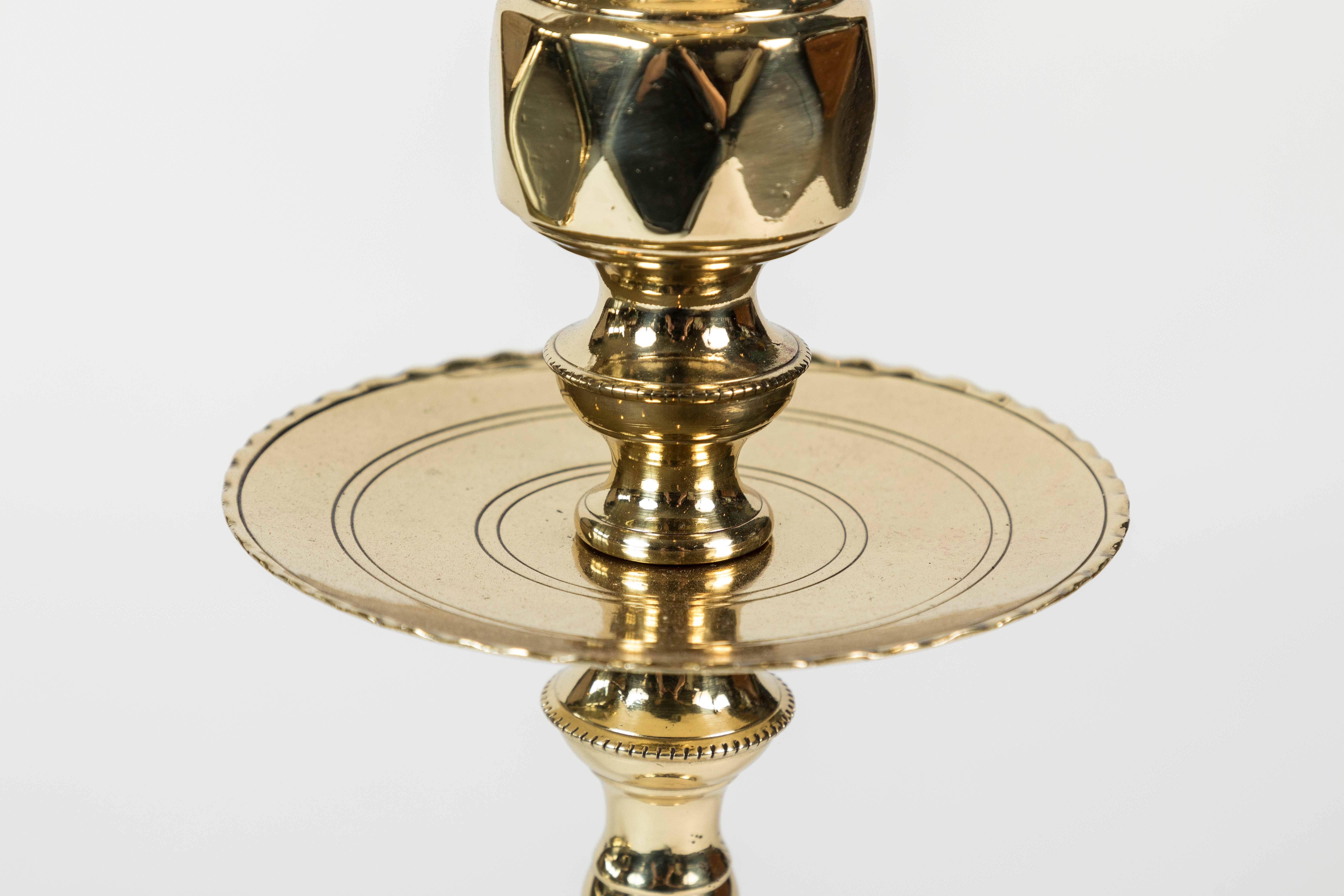 Brass Candleholder with Beehive Detail, 17