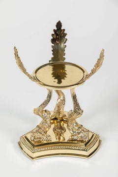 Vintage Brass Koi Fish Candle Stand