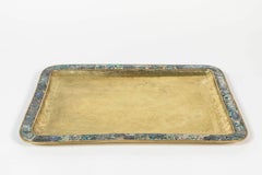 Vintage Brass and Abalone Tray from Mexico