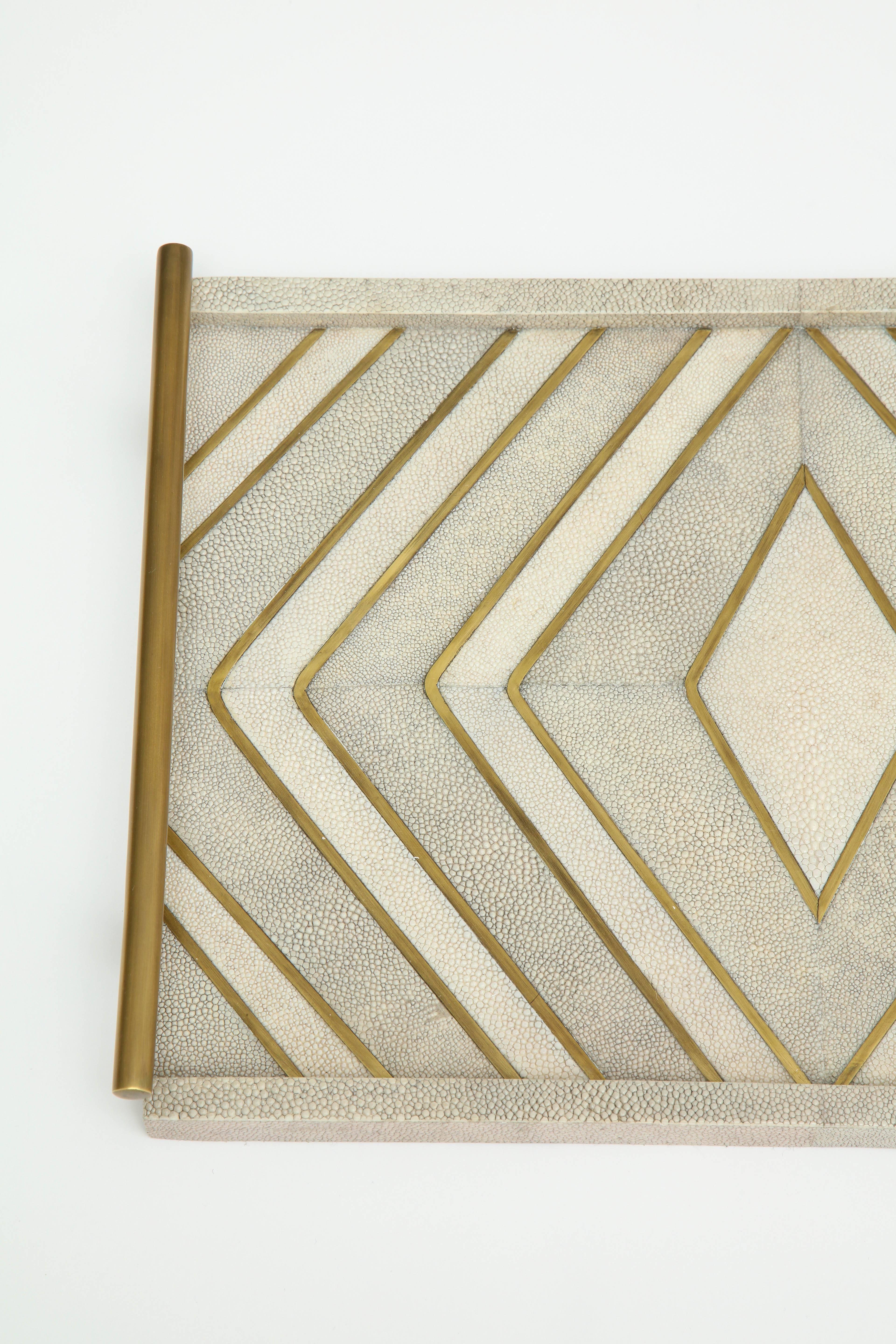 Philippine Shagreen Tray With Bronze Details