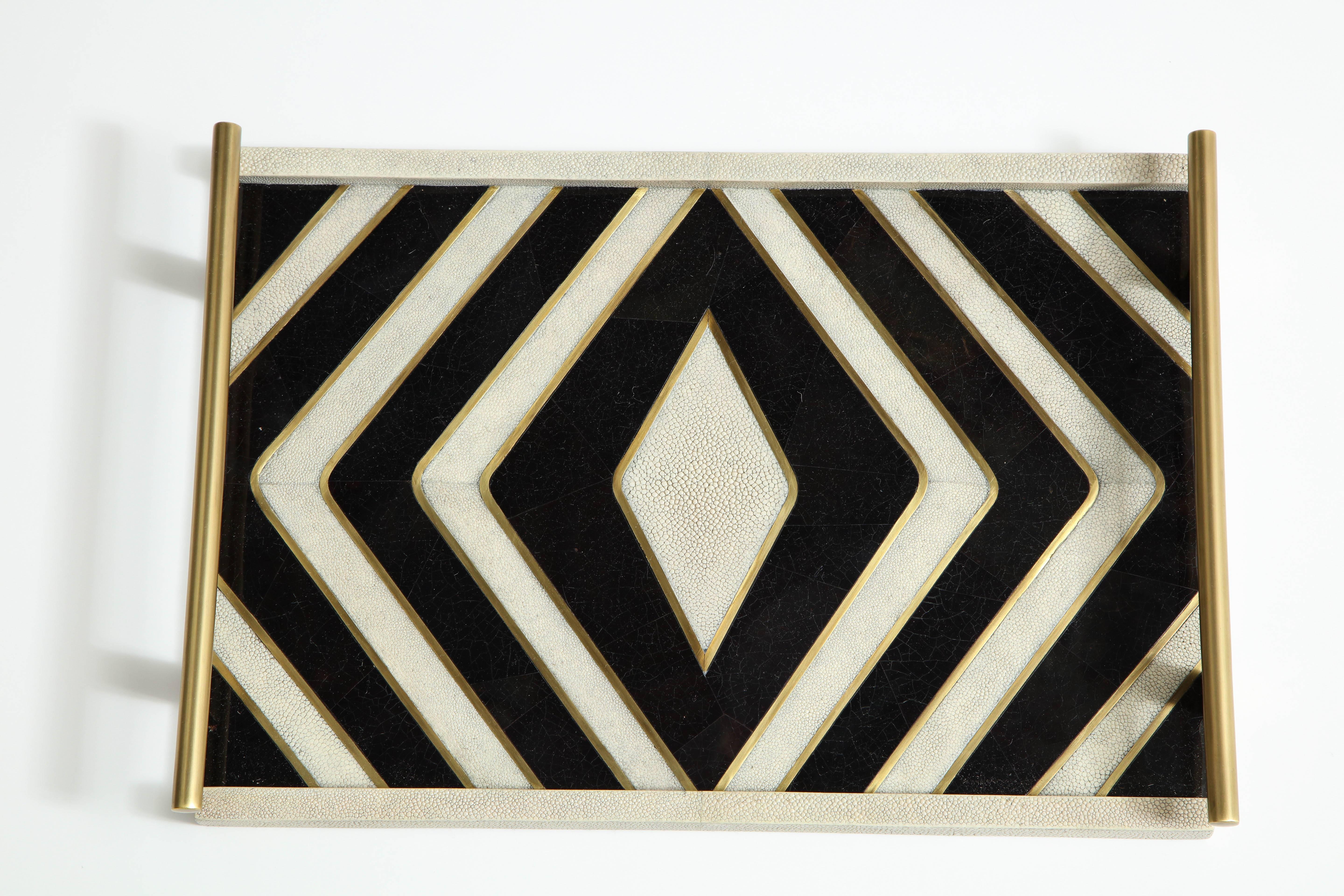 Hand-Crafted Shagreen and Bronze Tray, Offered by Area ID