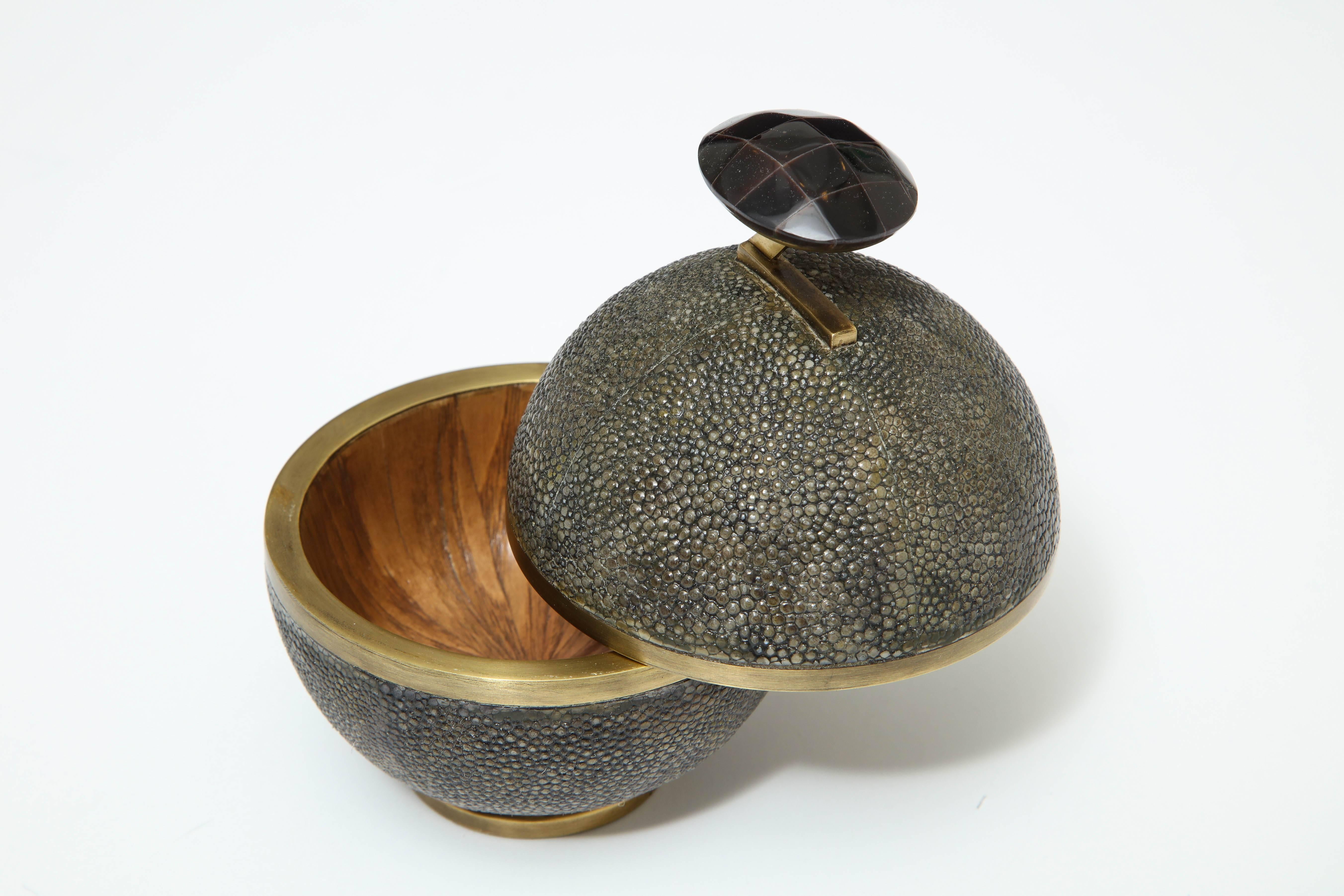 Hand-Crafted Shagreen Box With Bronze Details
