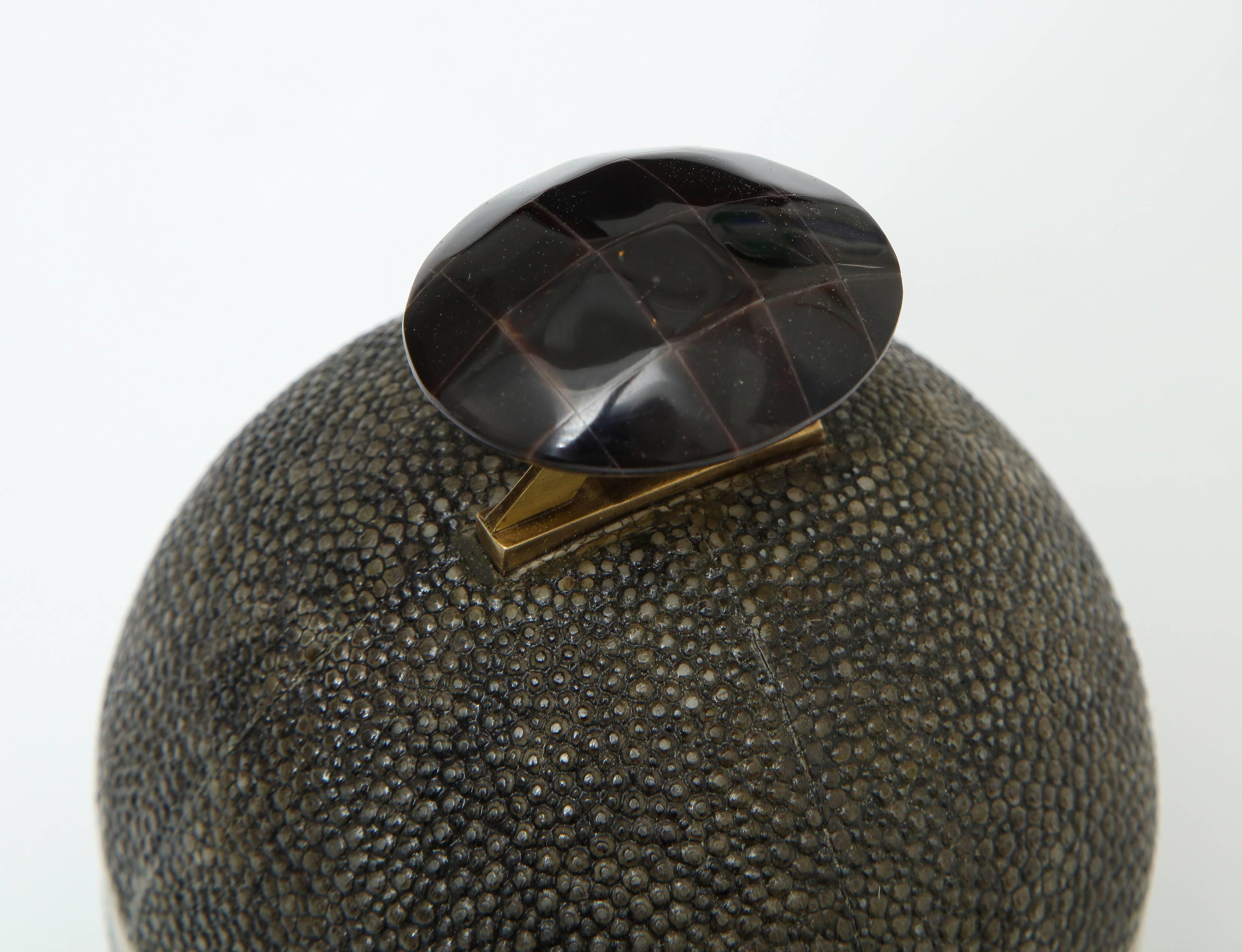 Contemporary Shagreen Box With Bronze Details