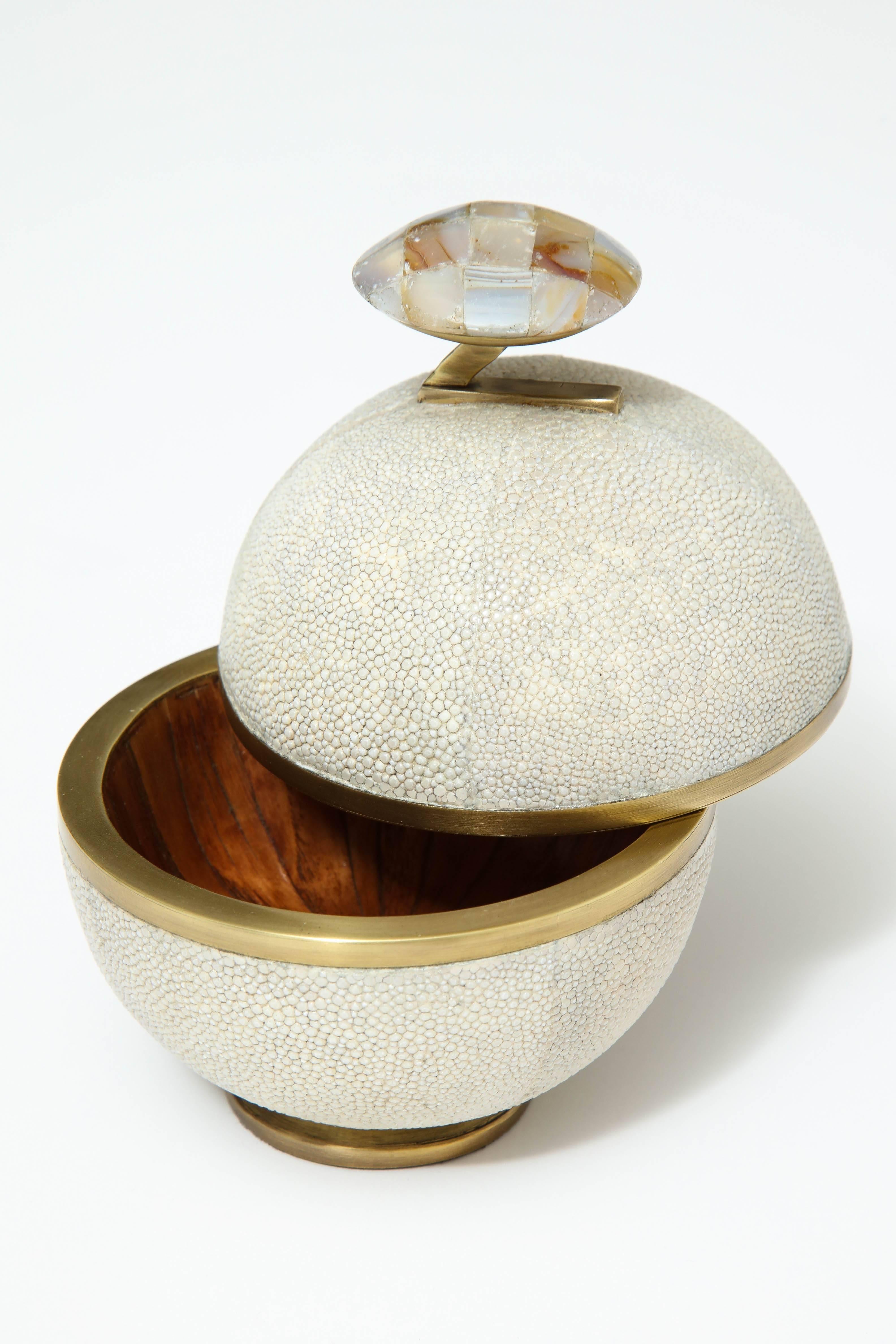 Hand-Crafted Shagreen and Bronze Box, Offered by Area ID
