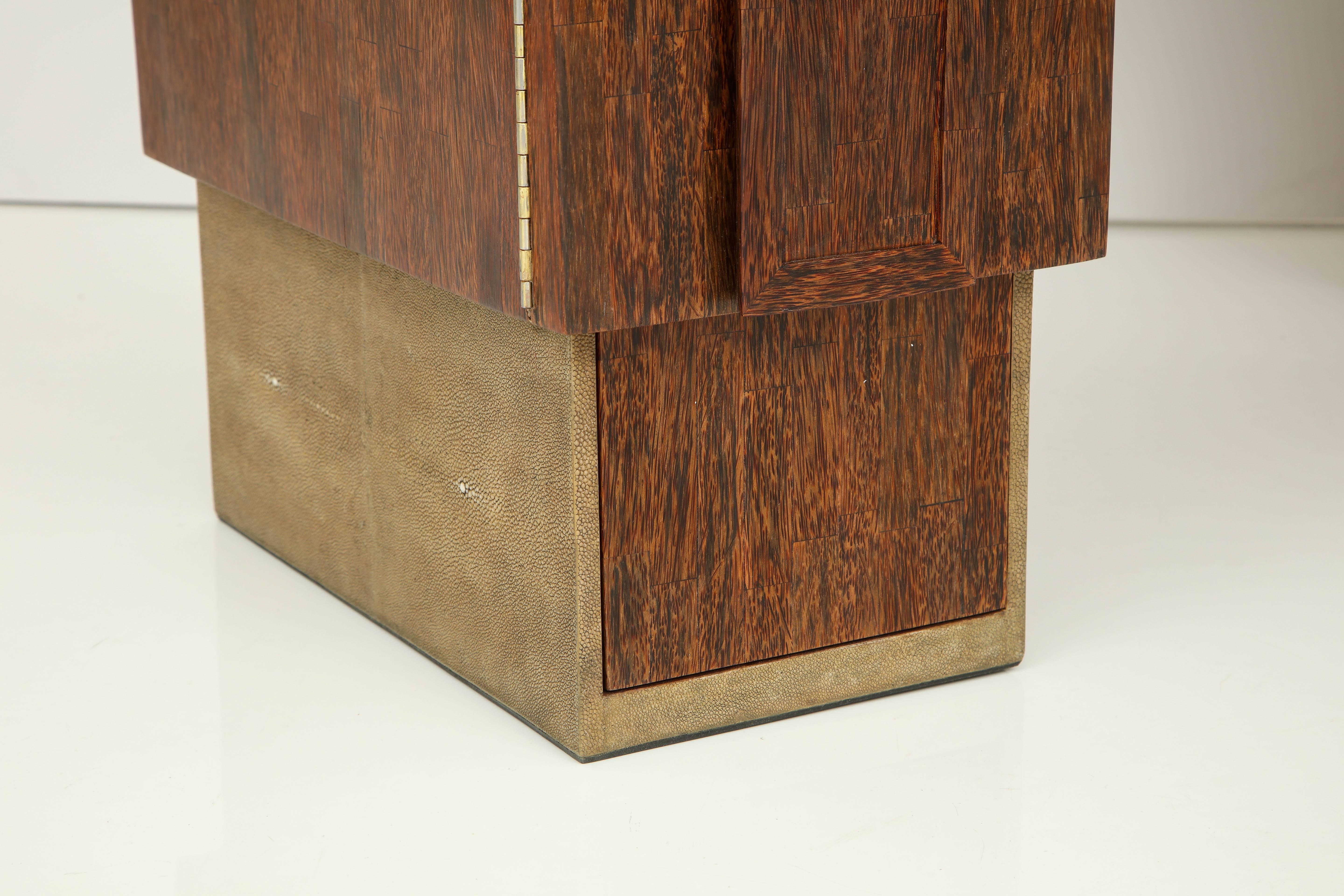 Philippine Desk, Shagreen and Dark Palm Wood Details, Contemporary, Designed in France