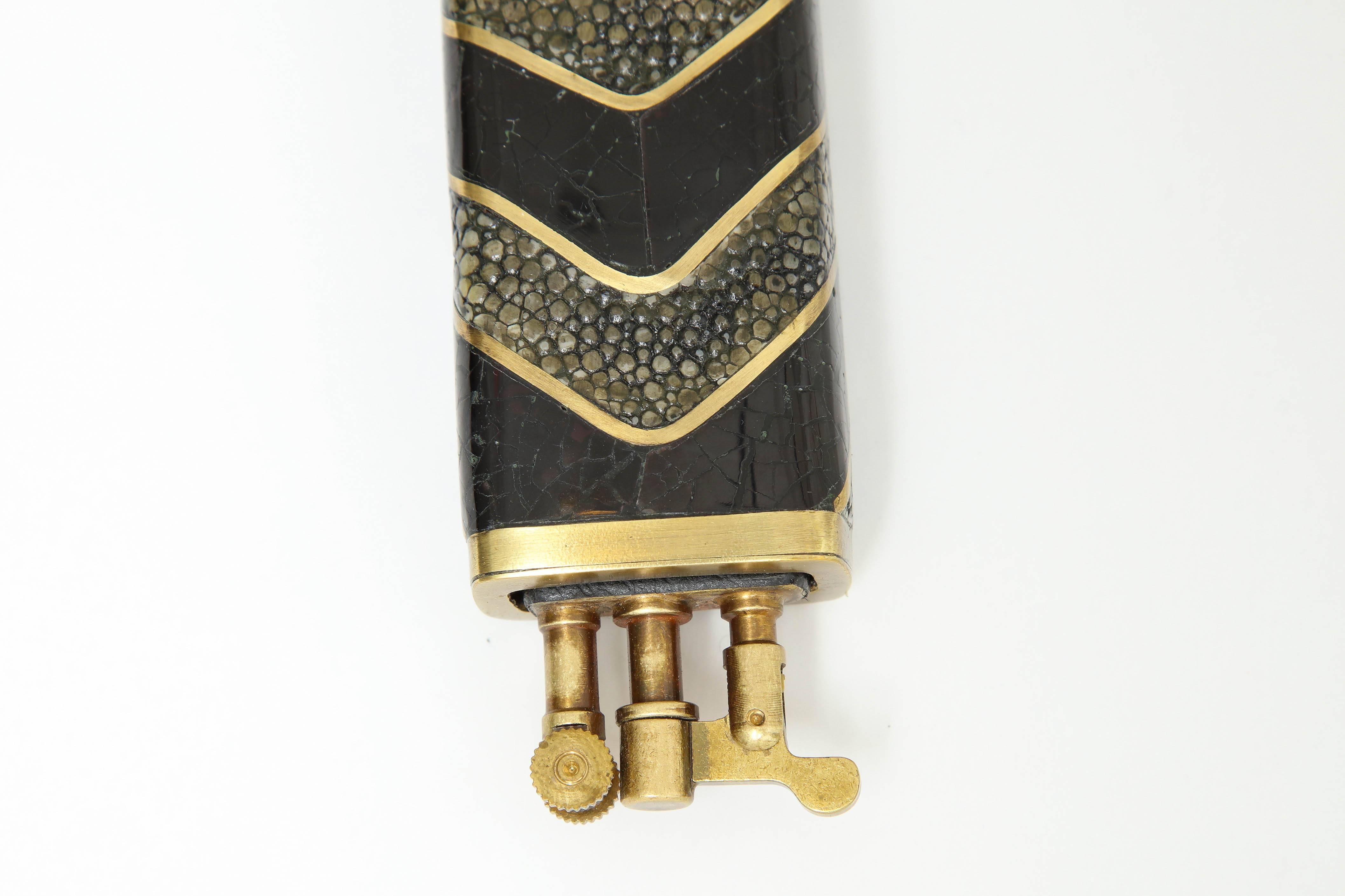 French Shagreen Lighter Offered by Area ID