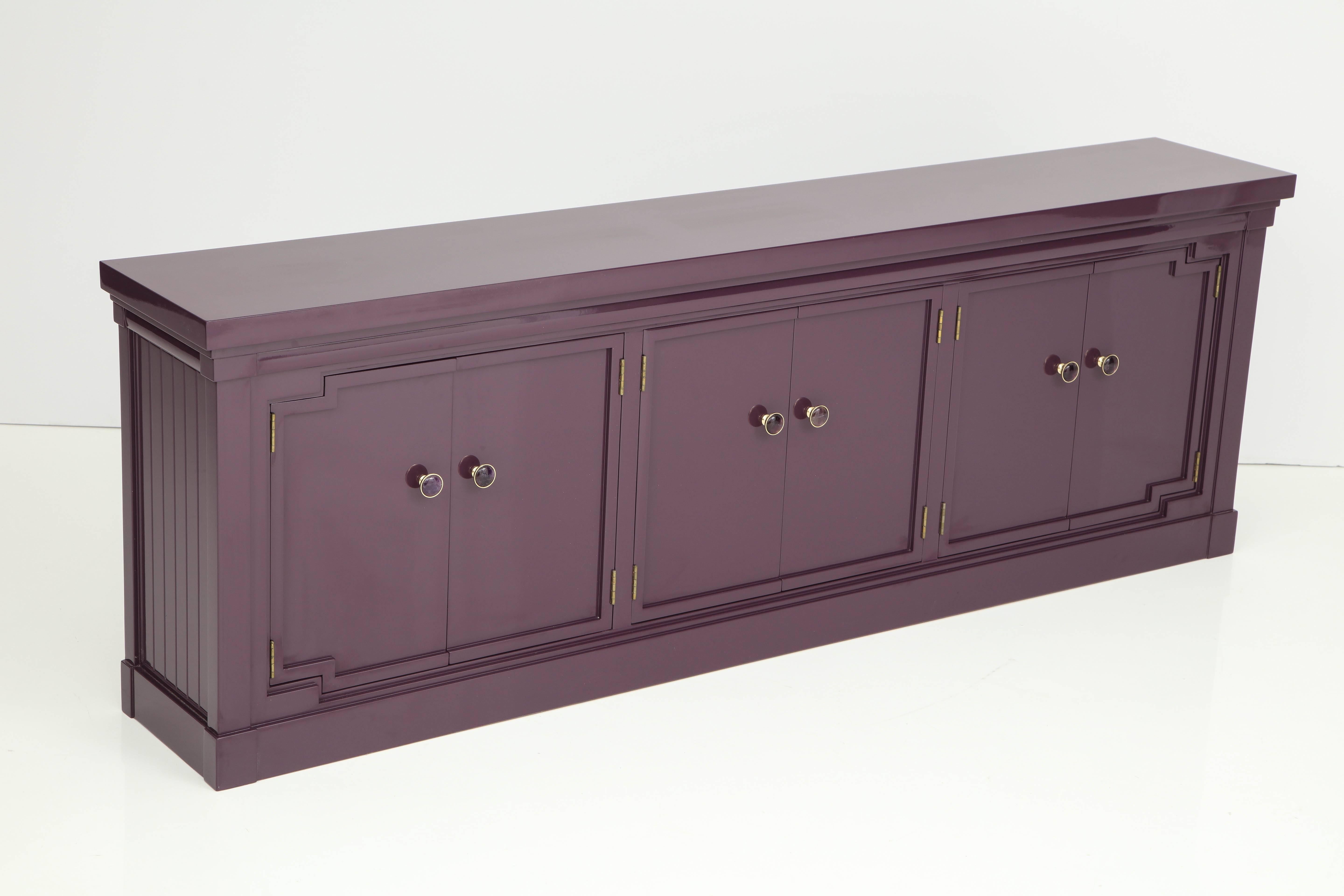 Lacquered Custom Amethyst Purple Lacquer Cabinet, Martinsville For Sale