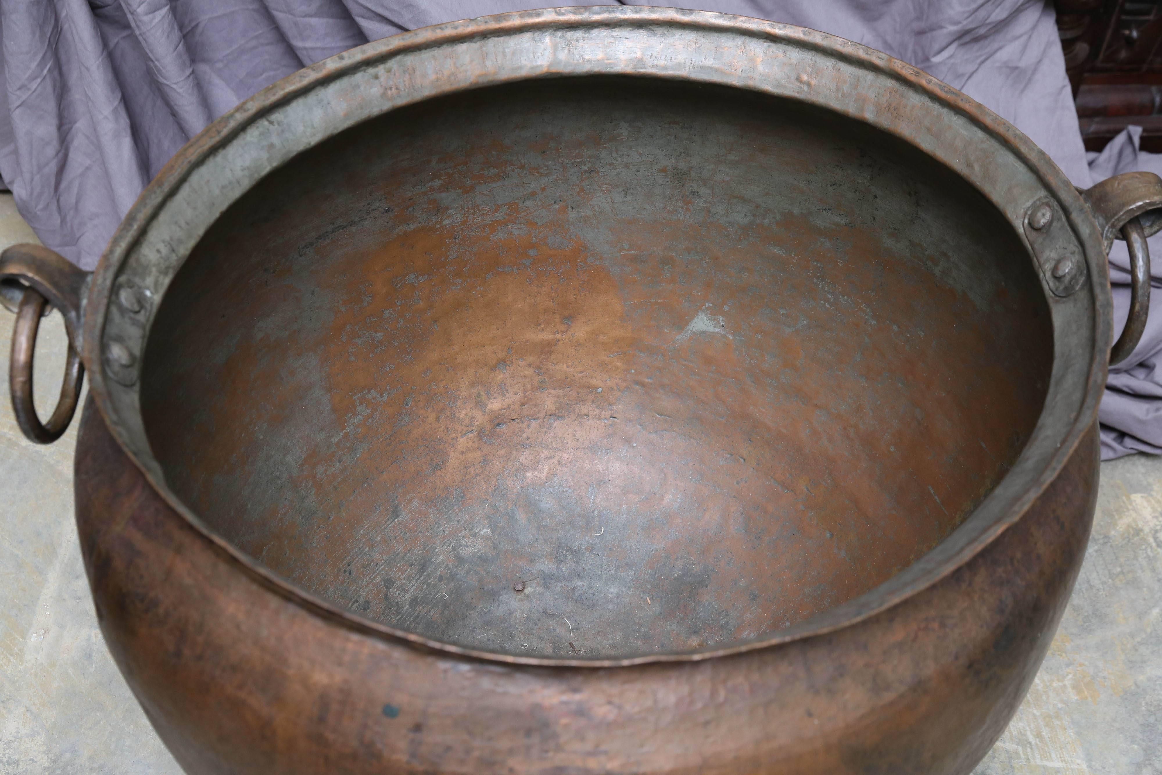 Arts and Crafts Late 19th Century Large Copper Alloy Cooking Vessel from a Jain Temple in India For Sale