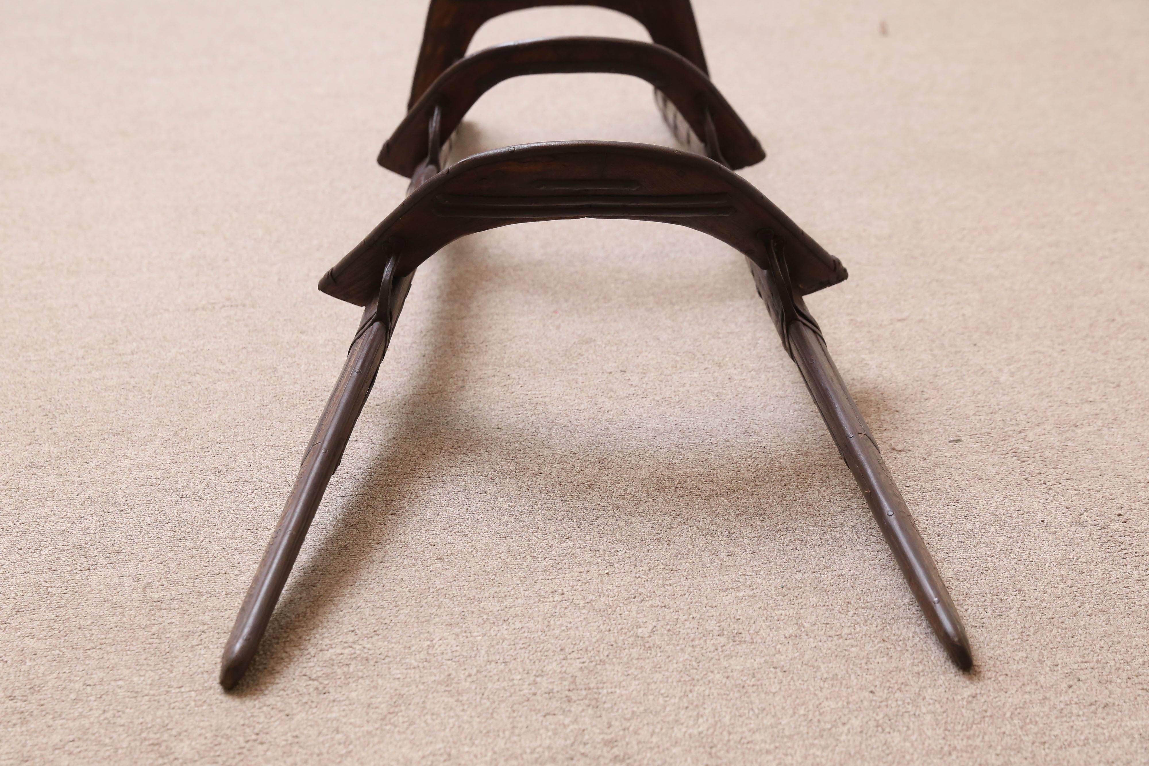 Mid-19th Century Wood and Metal Camel Seat Used by the Tribes in Western India For Sale 2