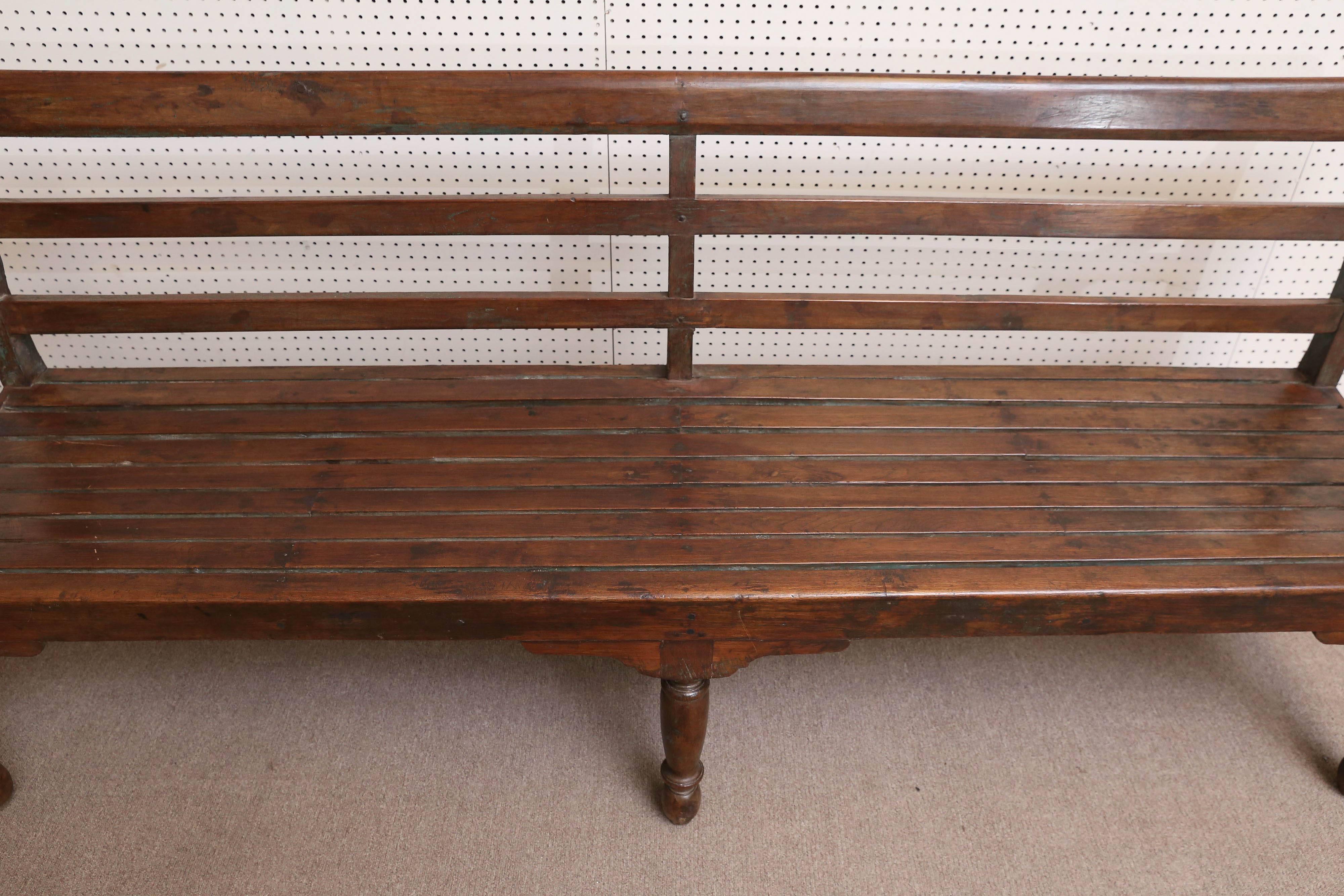 Indian Solid Teak Wood Mid-19th Century British Colonial Work Bench
