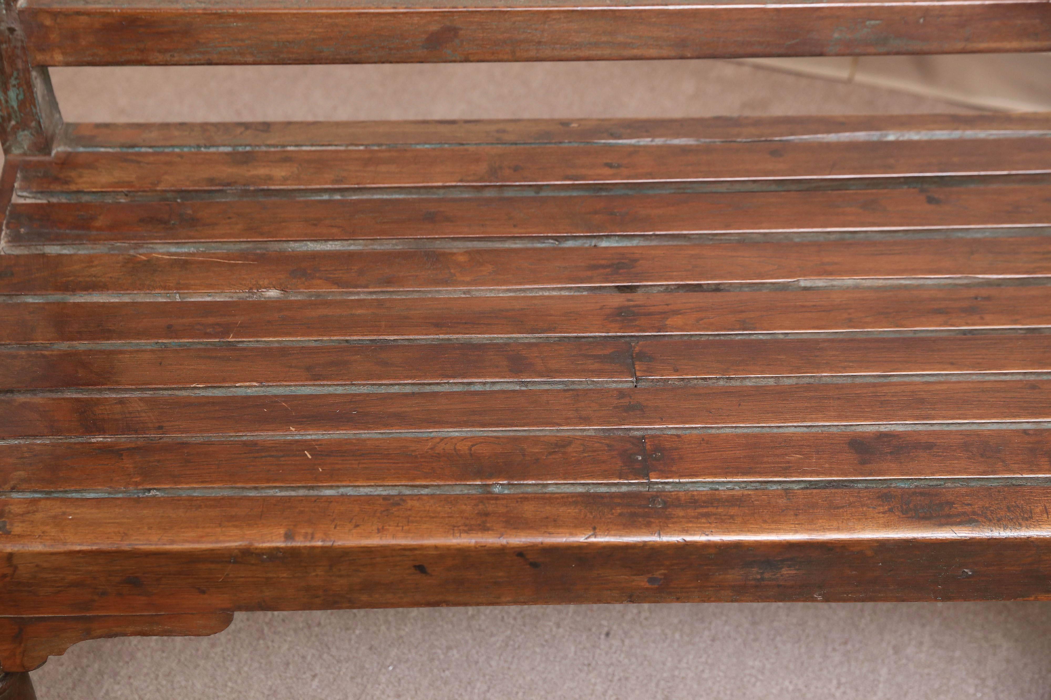 Solid Teak Wood Mid-19th Century British Colonial Work Bench 1