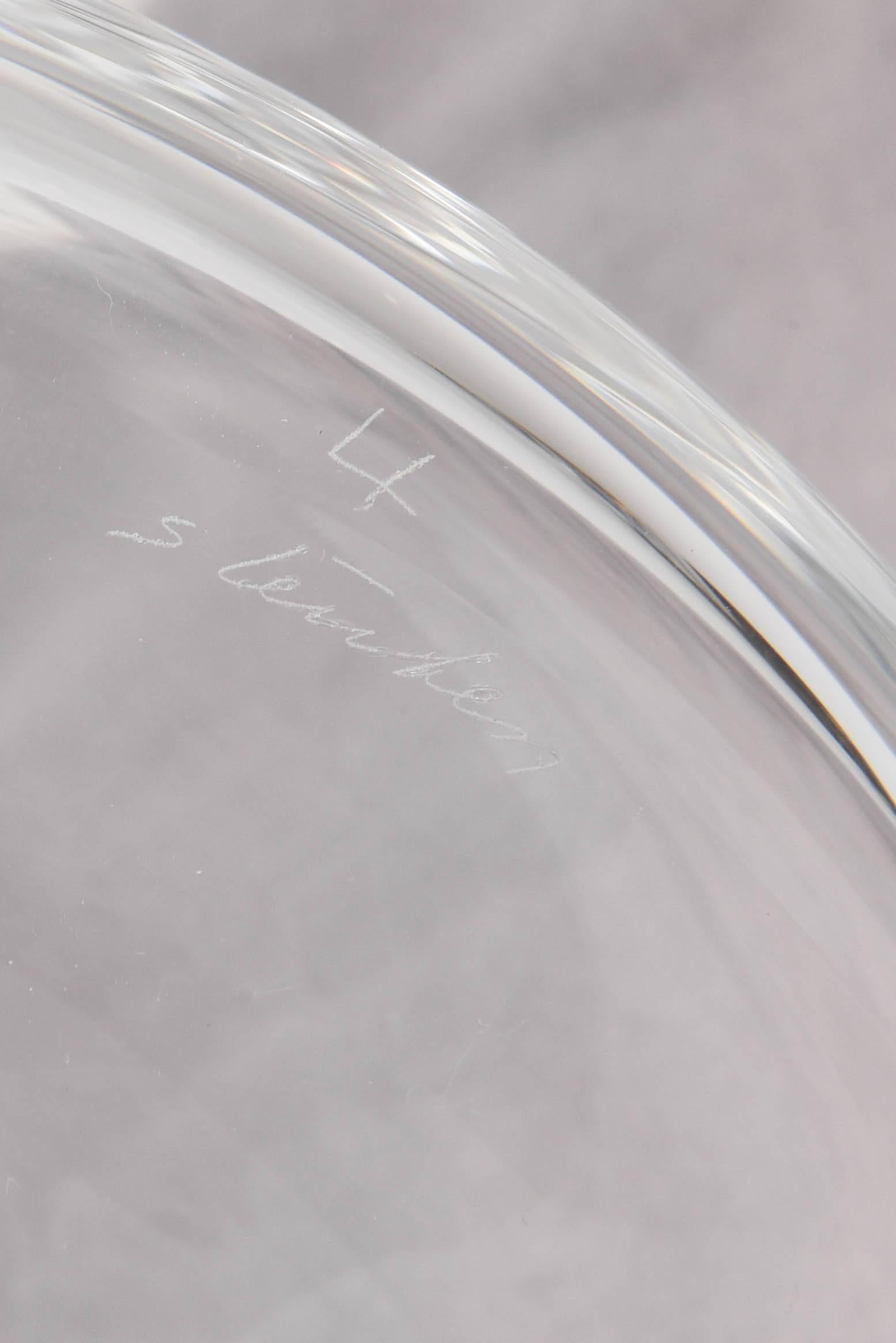 Blown Glass Steuben Captain's Decanter, Vintage Blown Crystal