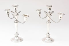 Pair of Sterling Candelabra, Twist Arm, Nice and Tall, Classic Shape