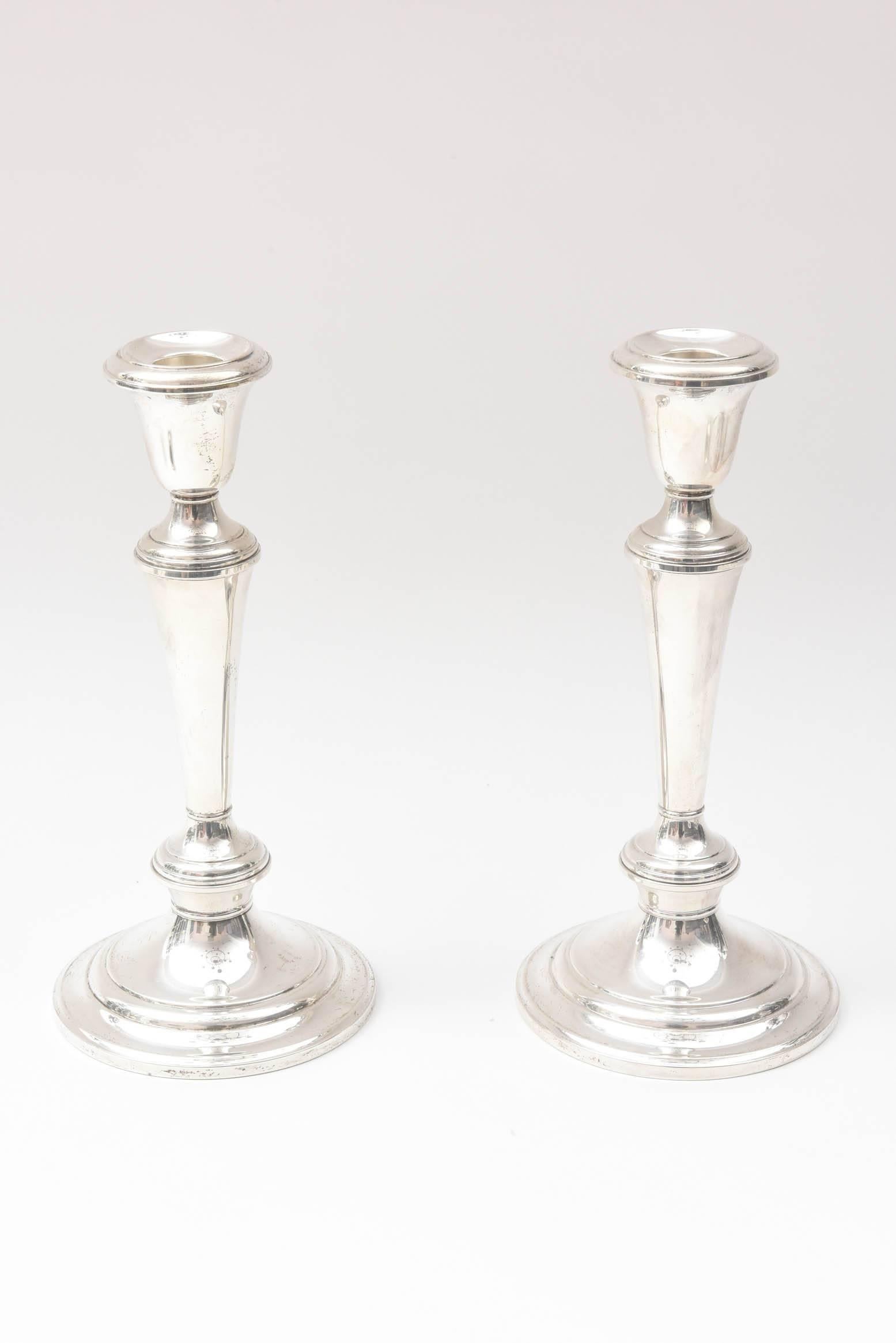 Pair of Sterling Candelabra, Twist Arm, Nice and Tall, Classic Shape 2