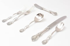 Sterling Silver Flatware Service for 12, with 24 Teaspoons, Cream Soup Spoons.84