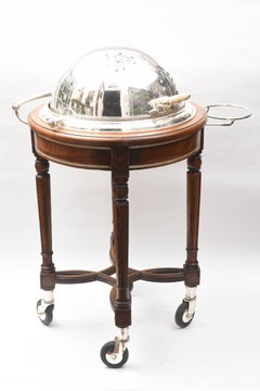 Impressive Vintage Italian Silver Plate Carving Station or Meat Trolley