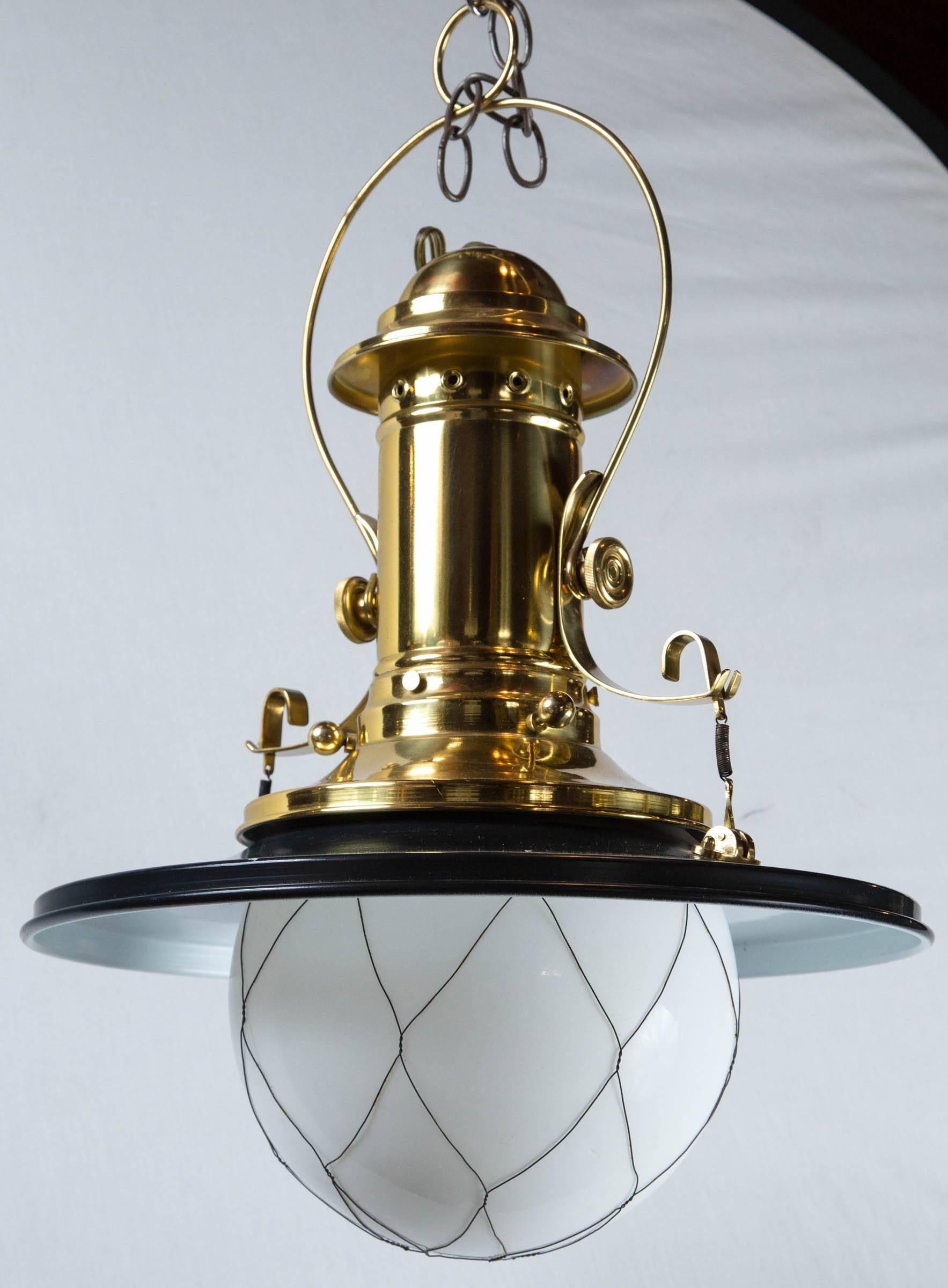 black and brass lantern pendant