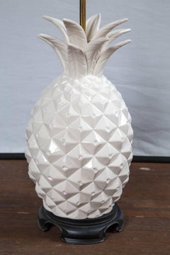 Large White Ceramic Pineapple Lamp