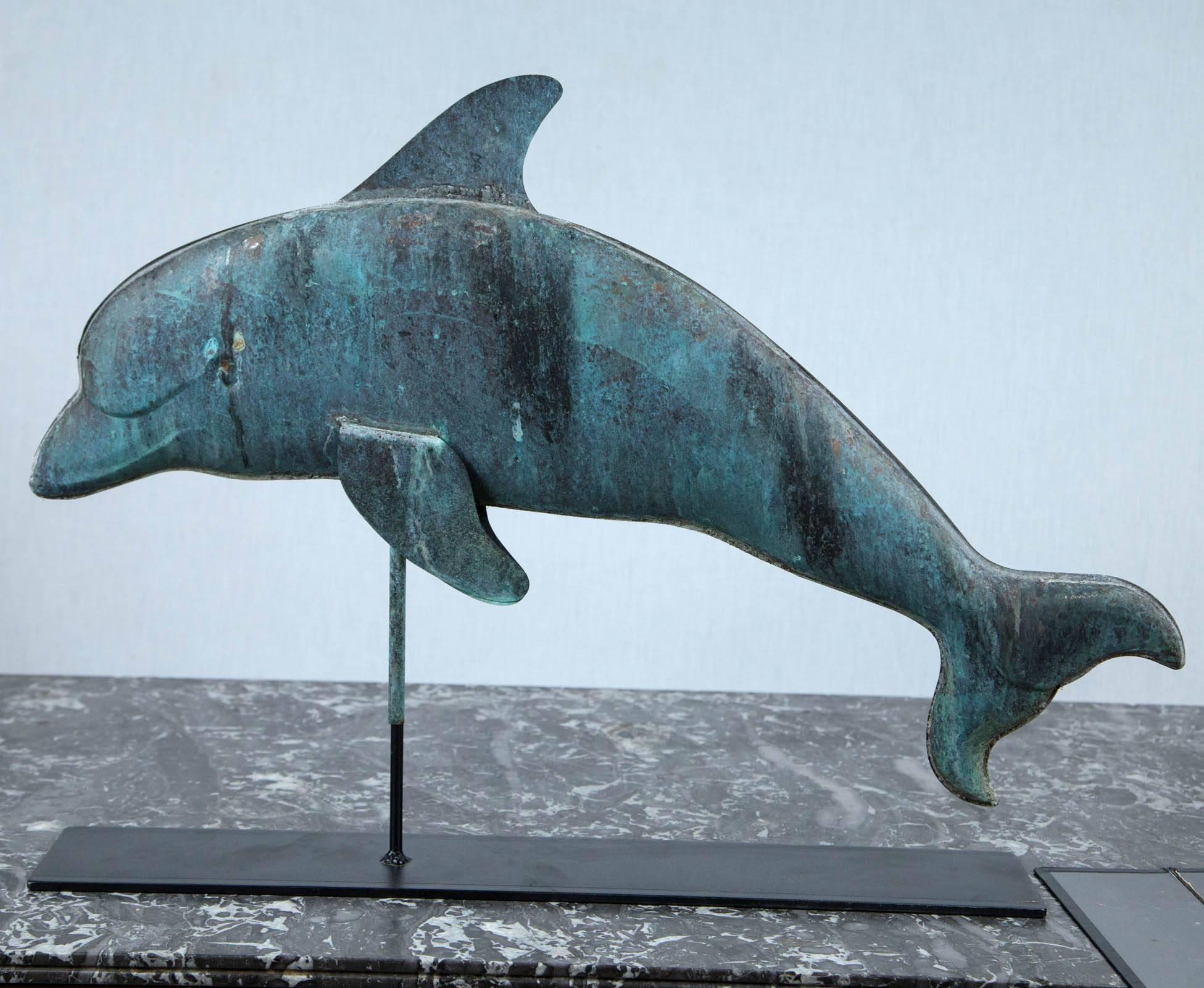 Weathervane in shape of a dolphin from New England.