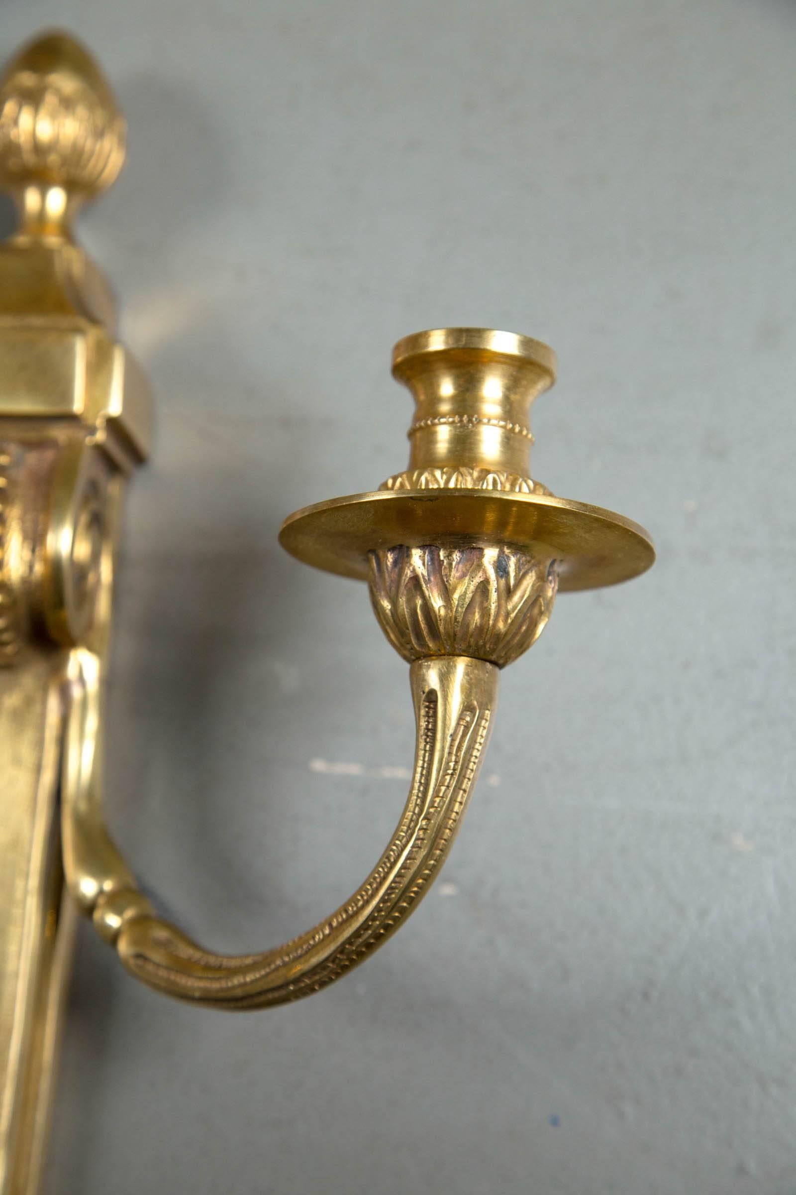 Early 20th Century Set of 12 circa 1920s Gilt Bronze Sconces For Sale